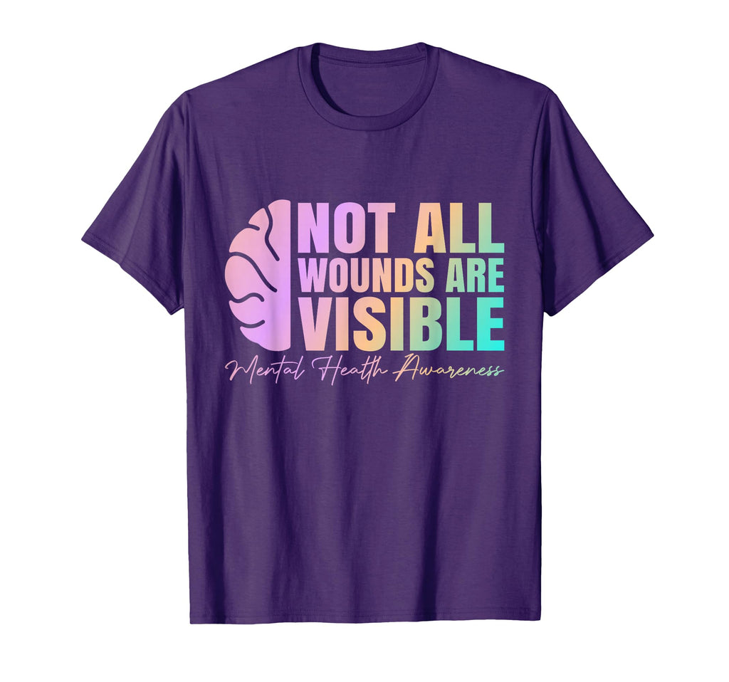 Not All Wounds Are Visible Mental T-Shirt - Minimalist Print Men Women - T-Shirt, Sweatshirt, Hoodie