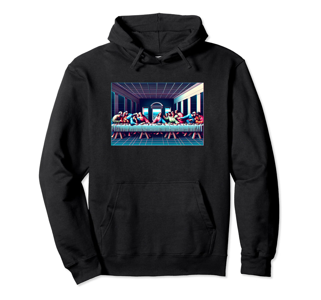 Vaporwave Lords Supper Synthwave 80S Hoodie - Unique Graphic Men Women - T-Shirt, Sweatshirt, Hoodie