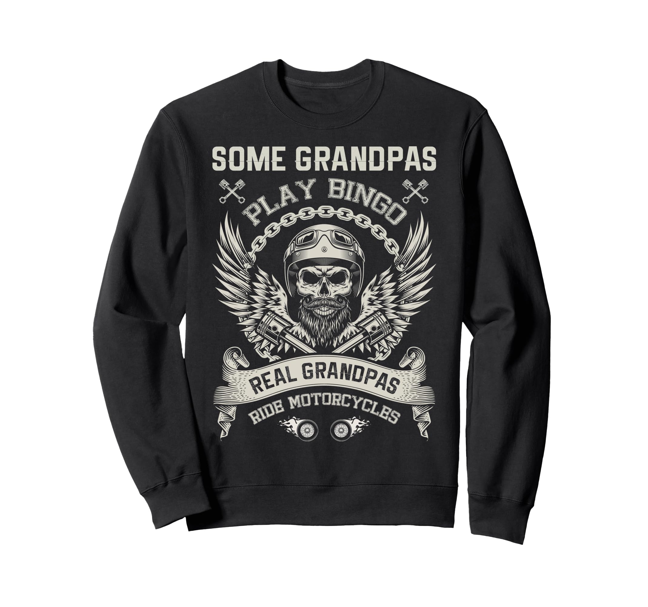 Grandpas Ride Motorcycles Biker Sweatshirt - Unique Graphic Men Women - T-Shirt, Sweatshirt, Hoodie