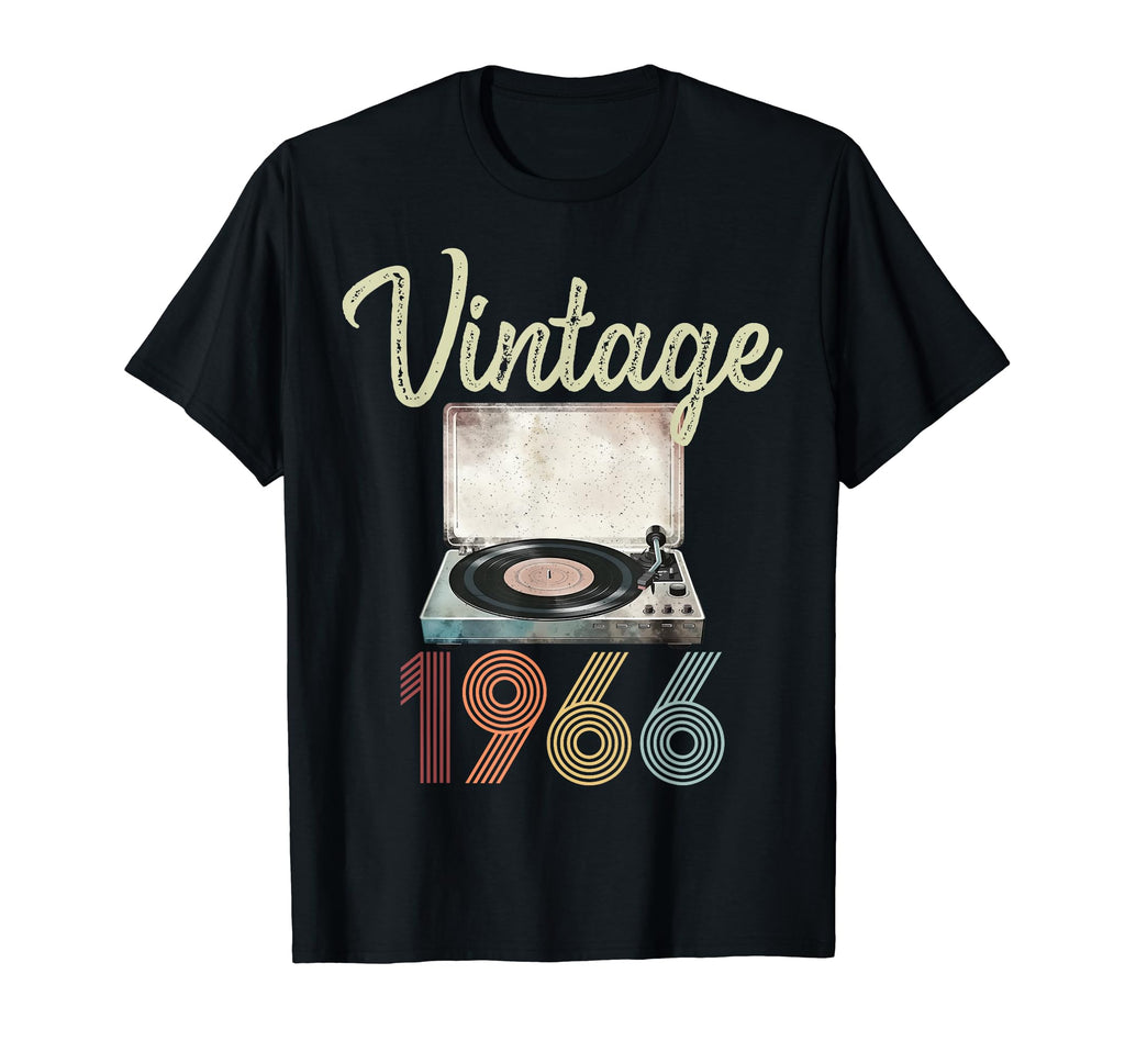 1966 Vinyl Record Player 58Th Birthday Bday T-Shirt - Unique Graphic Unisex - T-Shirt, Sweatshirt, Hoodie