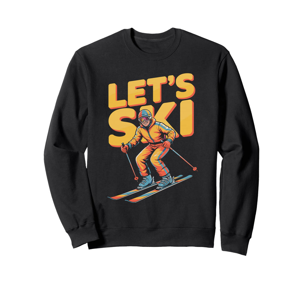 Lets Ski Gradient Mountain Skier Sweatshirt - Streetwear Style for Adults - T-Shirt, Sweatshirt, Hoodie