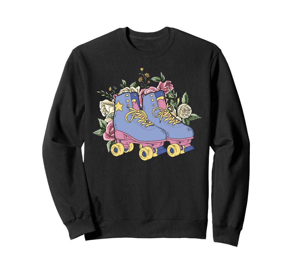 Roller Skating Skate Flower Sweatshirt - Aesthetic Graphic for Adults - T-Shirt, Sweatshirt, Hoodie
