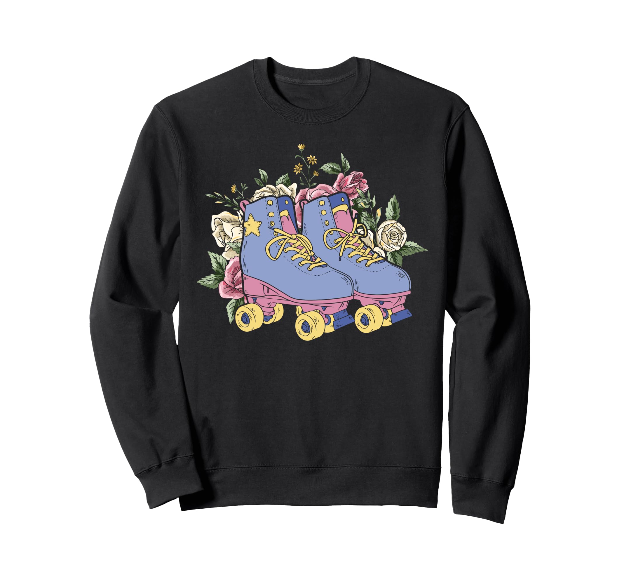 Roller Skating Skate Flower Sweatshirt - Aesthetic Graphic for Adults - T-Shirt, Sweatshirt, Hoodie