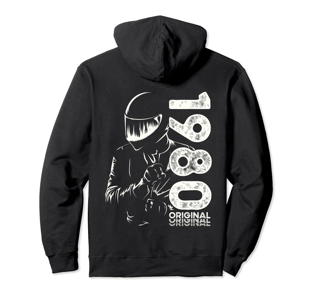 44Th Birthday Motorcycle Motorcyclist Hoodie - Trendy Graphic for Adults - T-Shirt, Sweatshirt, Hoodie
