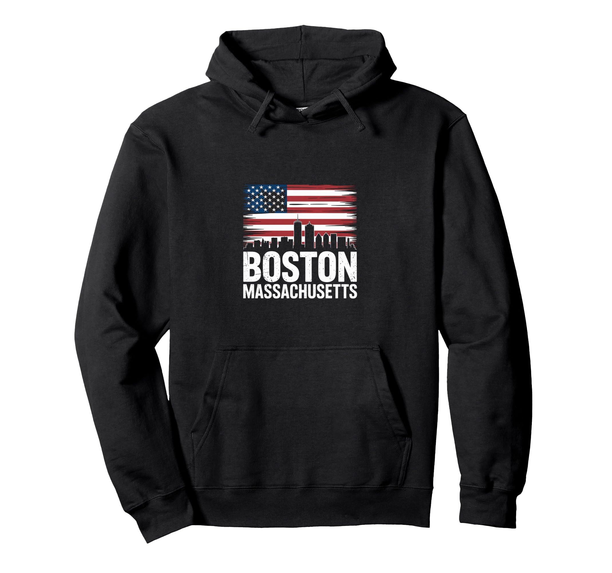 Boston Massachusetts Coastal Skyline Hoodie - Custom Art Print for Adults - T-Shirt, Sweatshirt, Hoodie