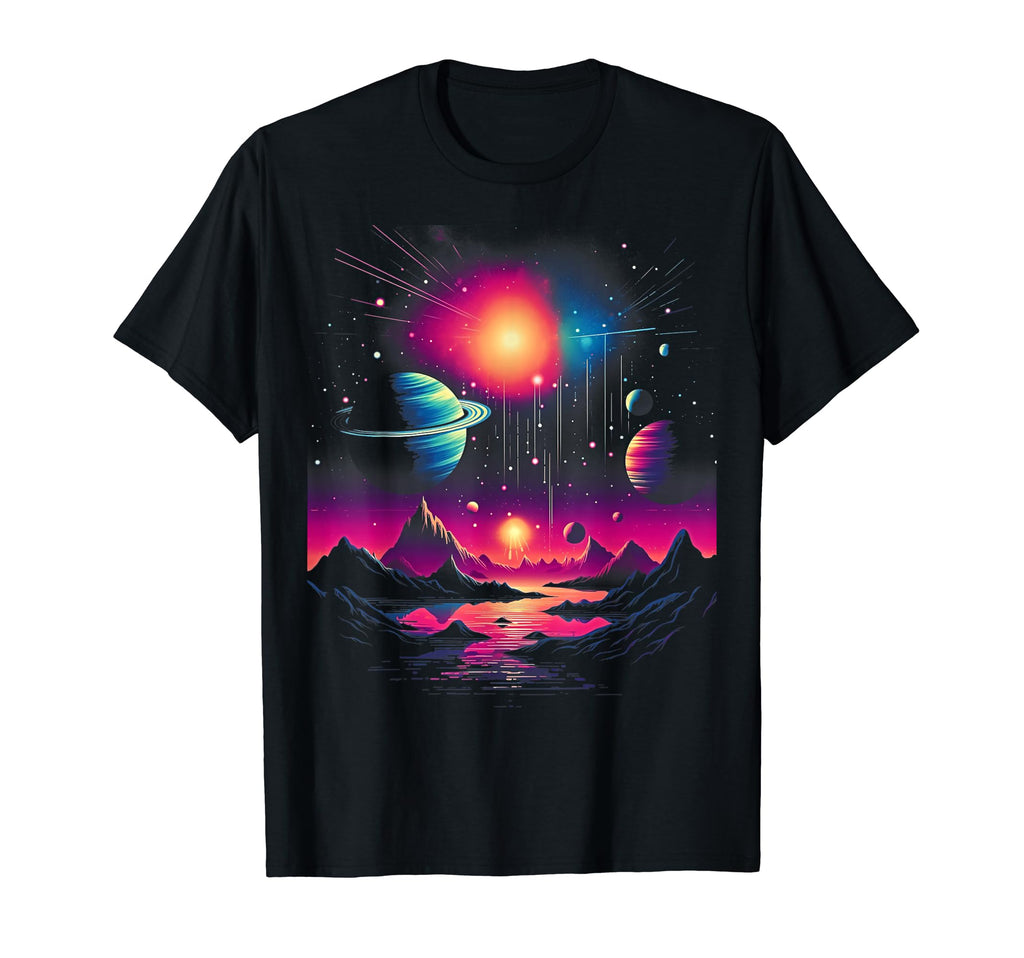 Vaporwave Solar System 80S Synthwave T-Shirt - Novelty Apparel Men Women - T-Shirt, Sweatshirt, Hoodie