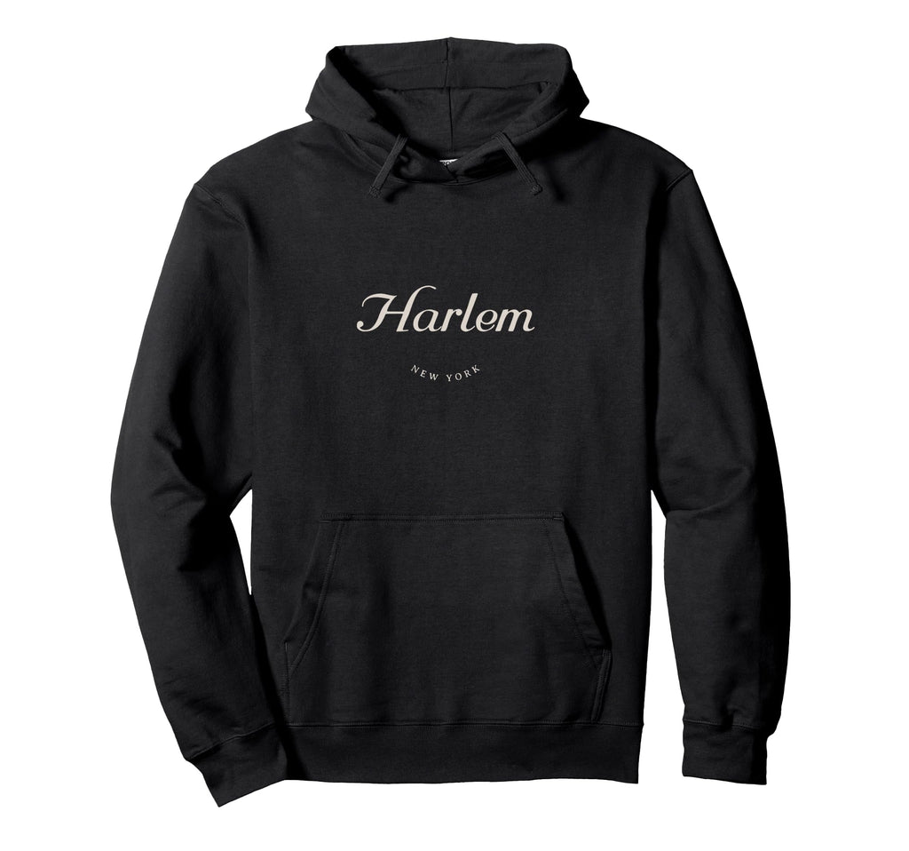 Harlem New York Typography Hoodie - Minimalist Print Unisex - T-Shirt, Sweatshirt, Hoodie