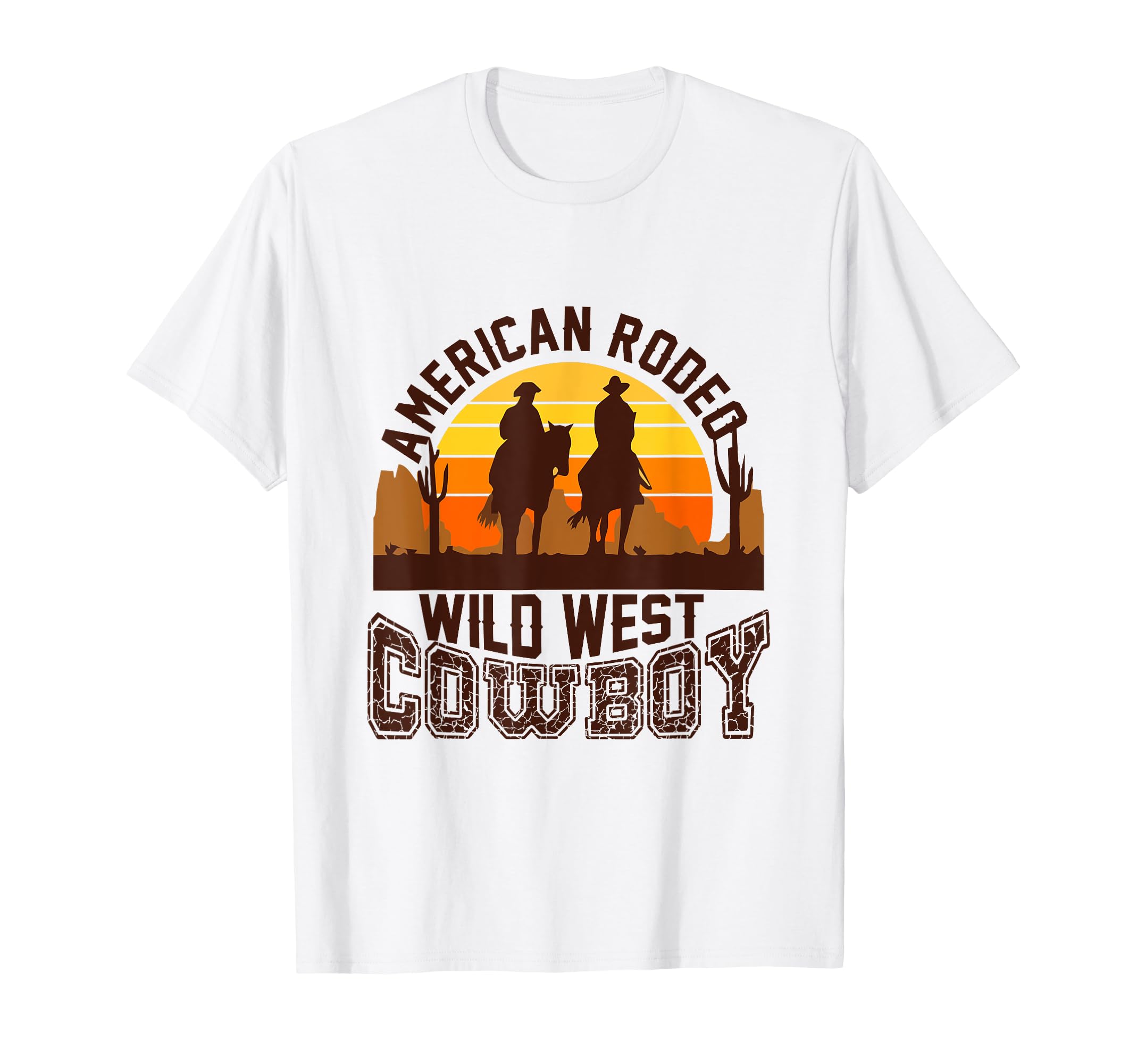 American Rodeo Wild West Cowboy T-Shirt - Custom Art Print for Adults - T-Shirt, Sweatshirt, Hoodie