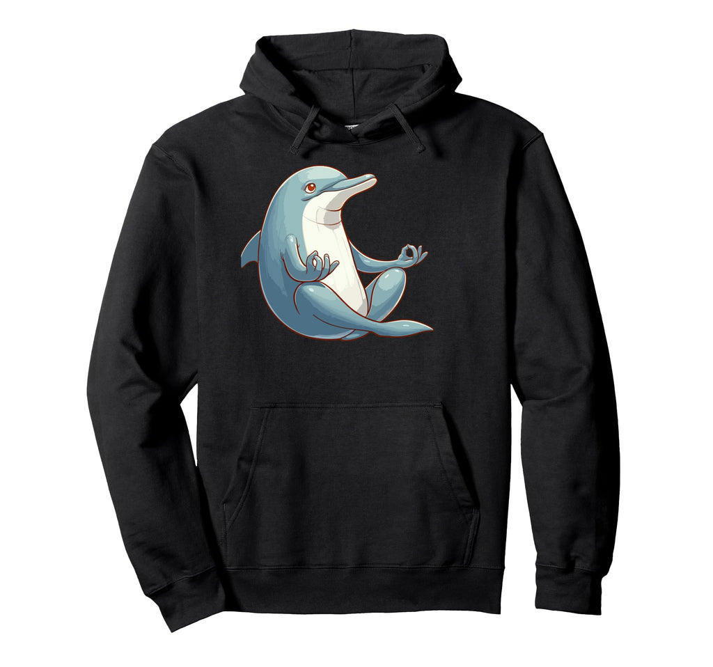 Meditation Dolphin Yoga Pose Relaxing Animal Hoodie - Trendy Graphic Unisex - T-Shirt, Sweatshirt, Hoodie