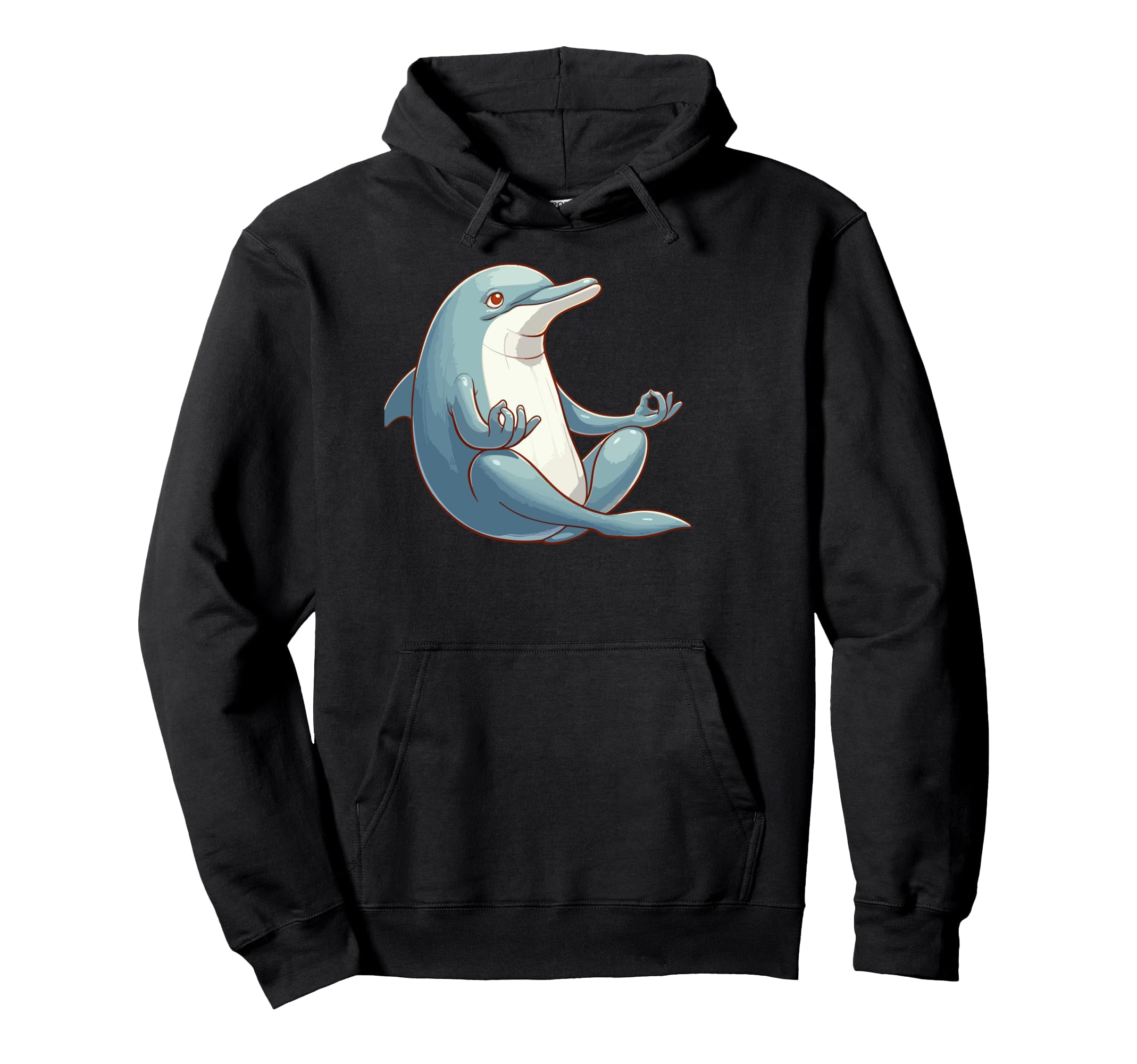 Meditation Dolphin Yoga Pose Relaxing Animal Hoodie - Trendy Graphic Unisex - T-Shirt, Sweatshirt, Hoodie