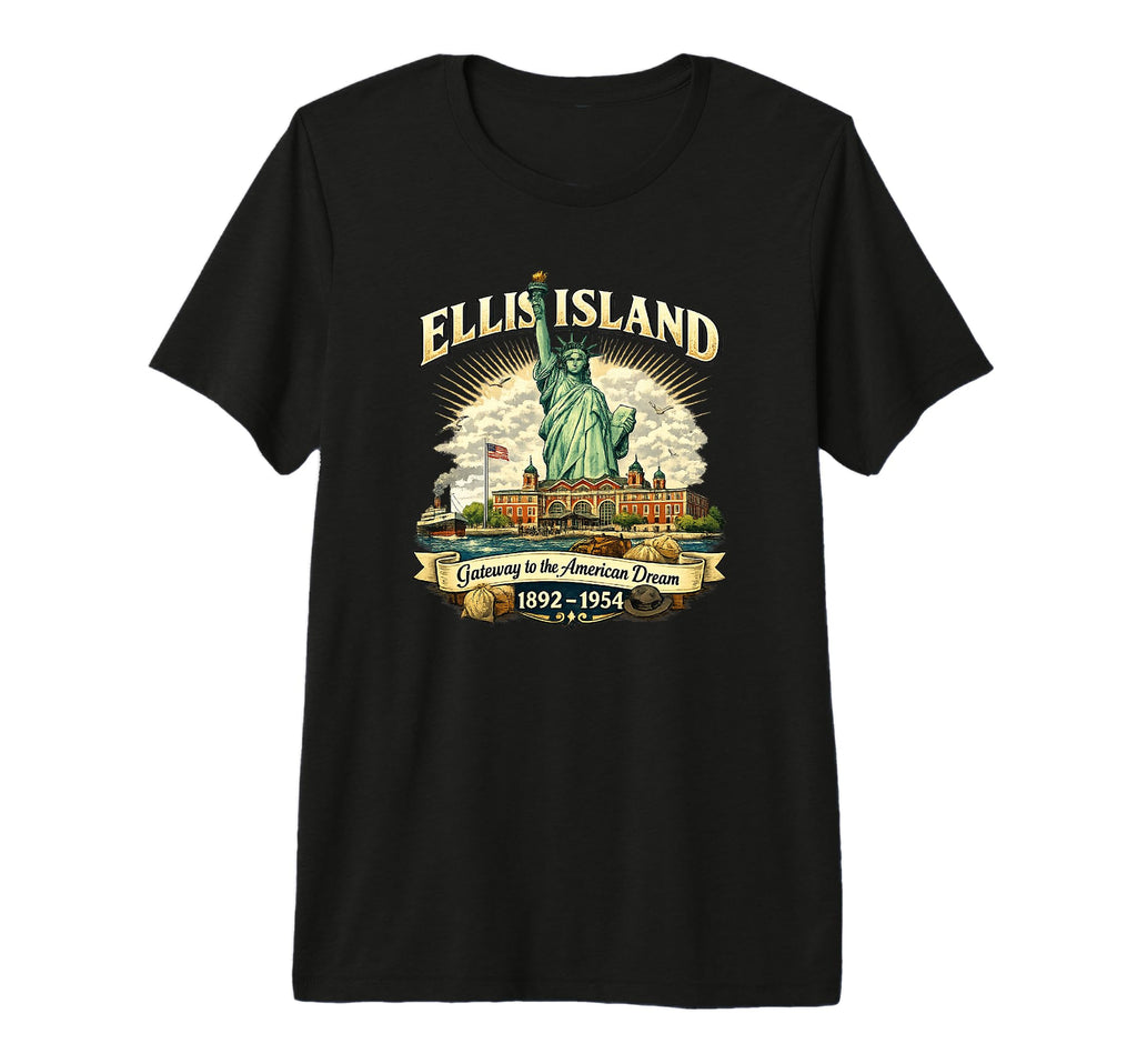 Ellis Island Immigration Gateway T-Shirt - Minimalist Print Men Women - T-Shirt, Sweatshirt, Hoodie