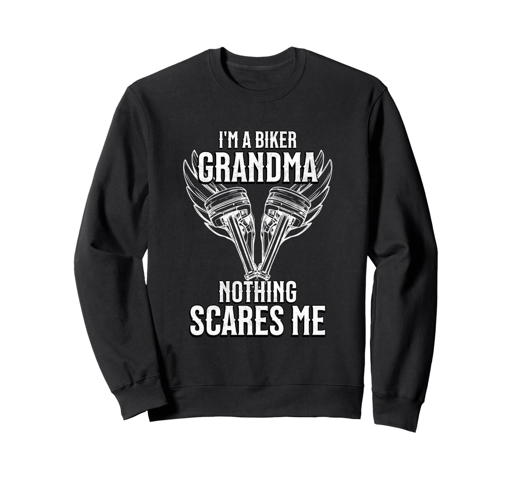 Biker Grandma Nothing Scares Me Sweatshirt - Graphic Print for Adults - T-Shirt, Sweatshirt, Hoodie