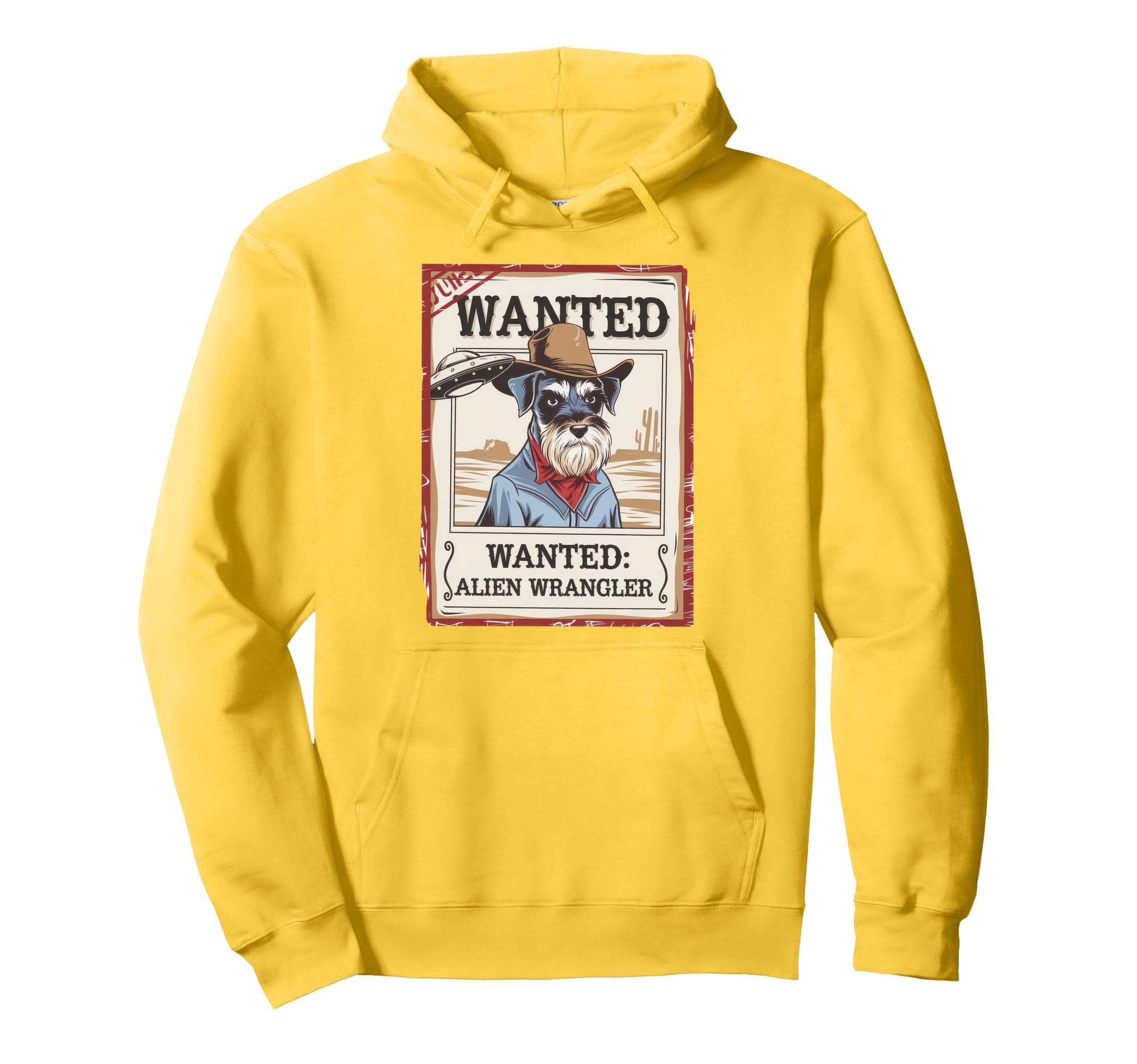 Schnauzer Schnauzer Ufo Western Hoodie - Trendy Graphic Men Women - T-Shirt, Sweatshirt, Hoodie