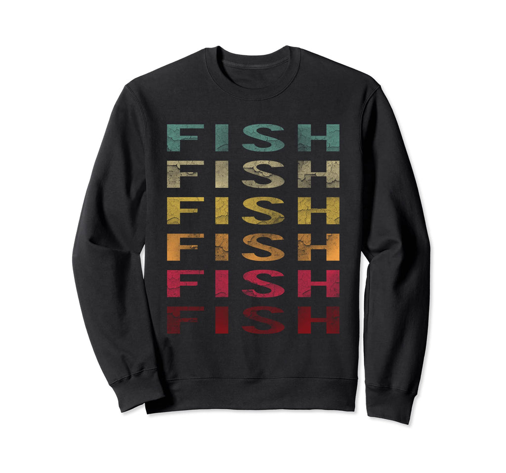 Word Distressed Fish Fishing Lover Sweatshirt - Aesthetic Graphic Unisex - T-Shirt, Sweatshirt, Hoodie