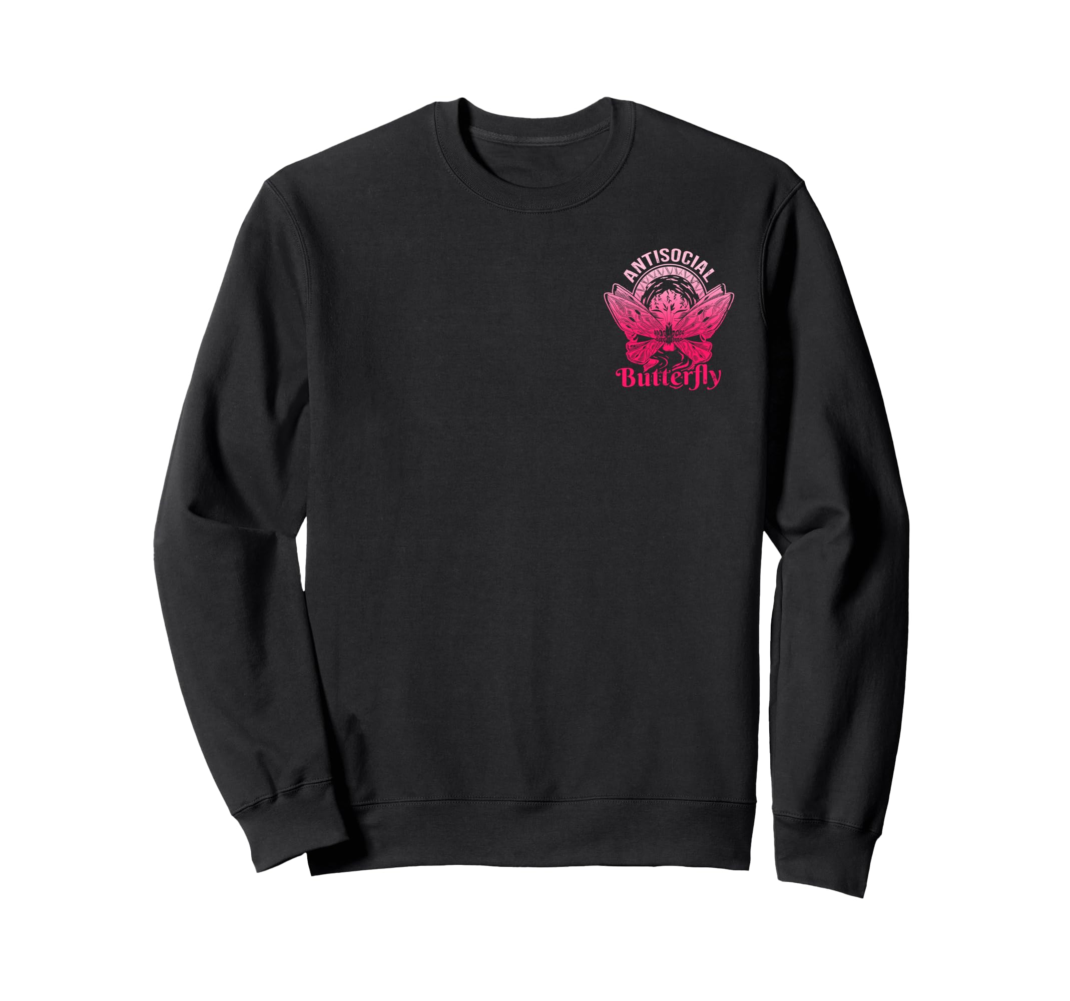 Antisocial Butterfly Moth Gothic Dark Sweatshirt - Trendy Graphic Unisex - T-Shirt, Sweatshirt, Hoodie