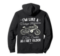 Mens Motorbike Birthday Funny Old Hoodie - Fun Novelty Design Unisex - T-Shirt, Sweatshirt, Hoodie