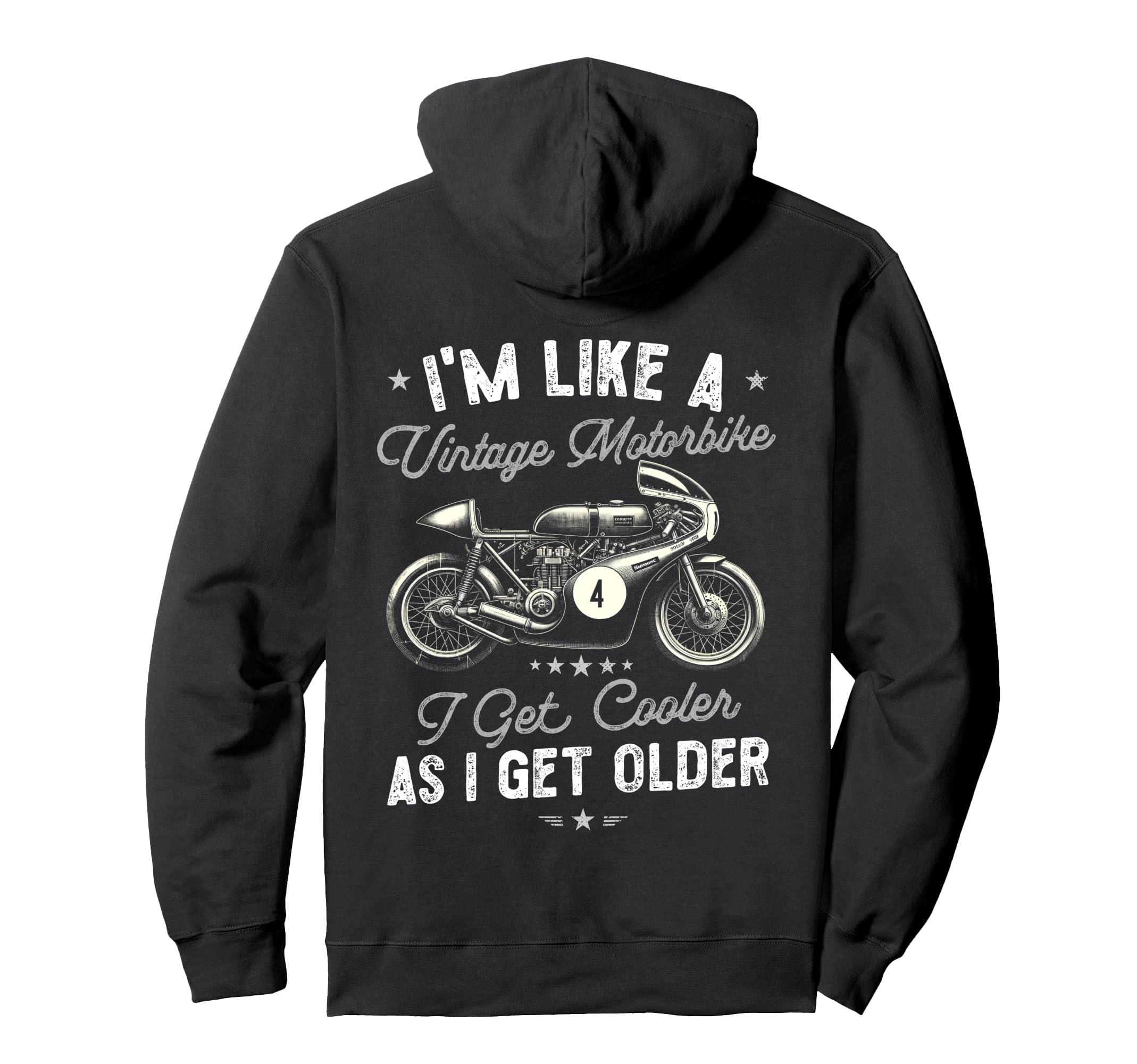 Mens Motorbike Birthday Funny Old Hoodie - Fun Novelty Design Unisex - T-Shirt, Sweatshirt, Hoodie