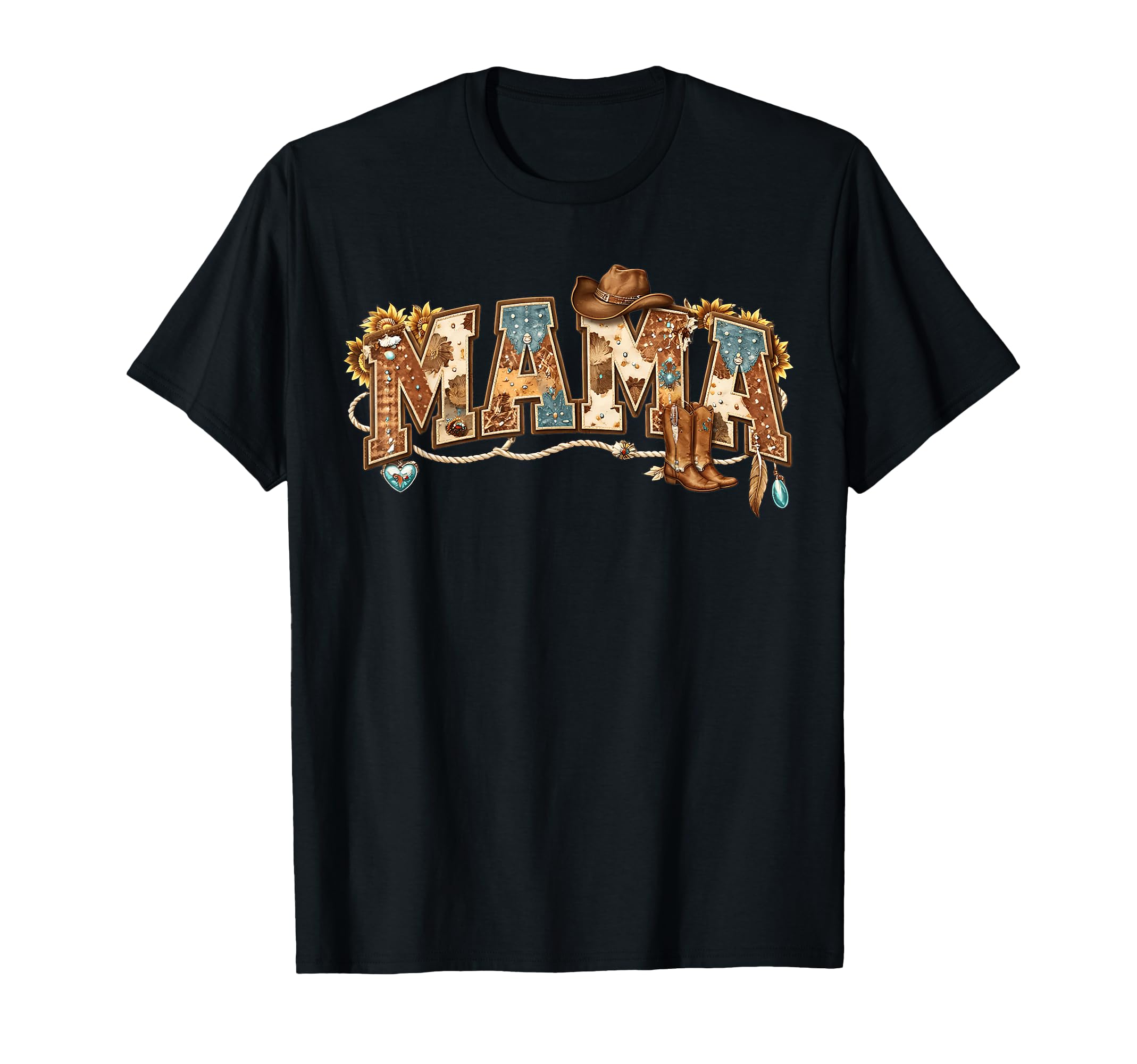 Mama Western Groovy Cow Skull T-Shirt - Aesthetic Graphic Men Women - T-Shirt, Sweatshirt, Hoodie
