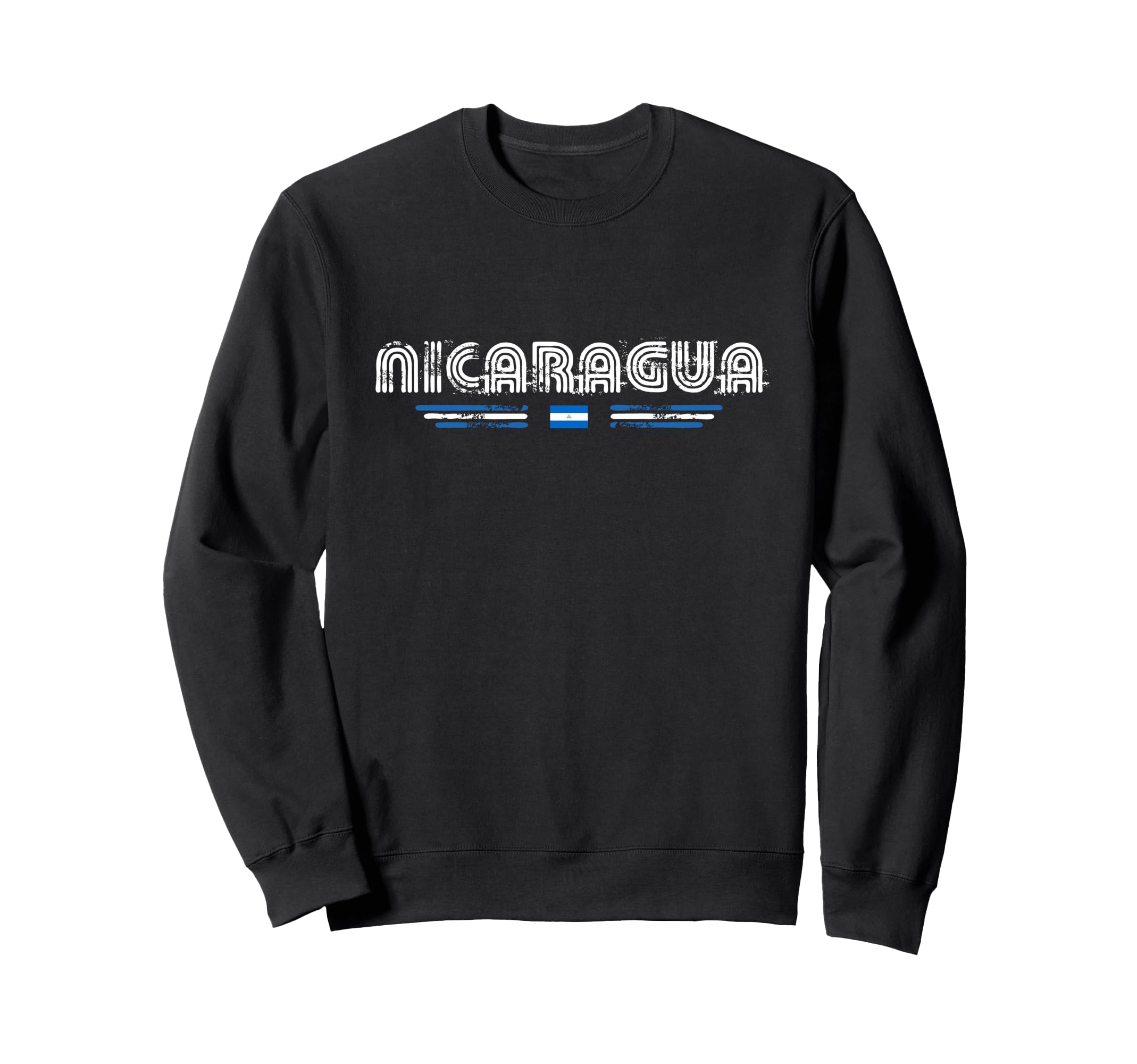 Nicaragua 70S 80S Type Flag Sweatshirt - Novelty Apparel Unisex - T-Shirt, Sweatshirt, Hoodie
