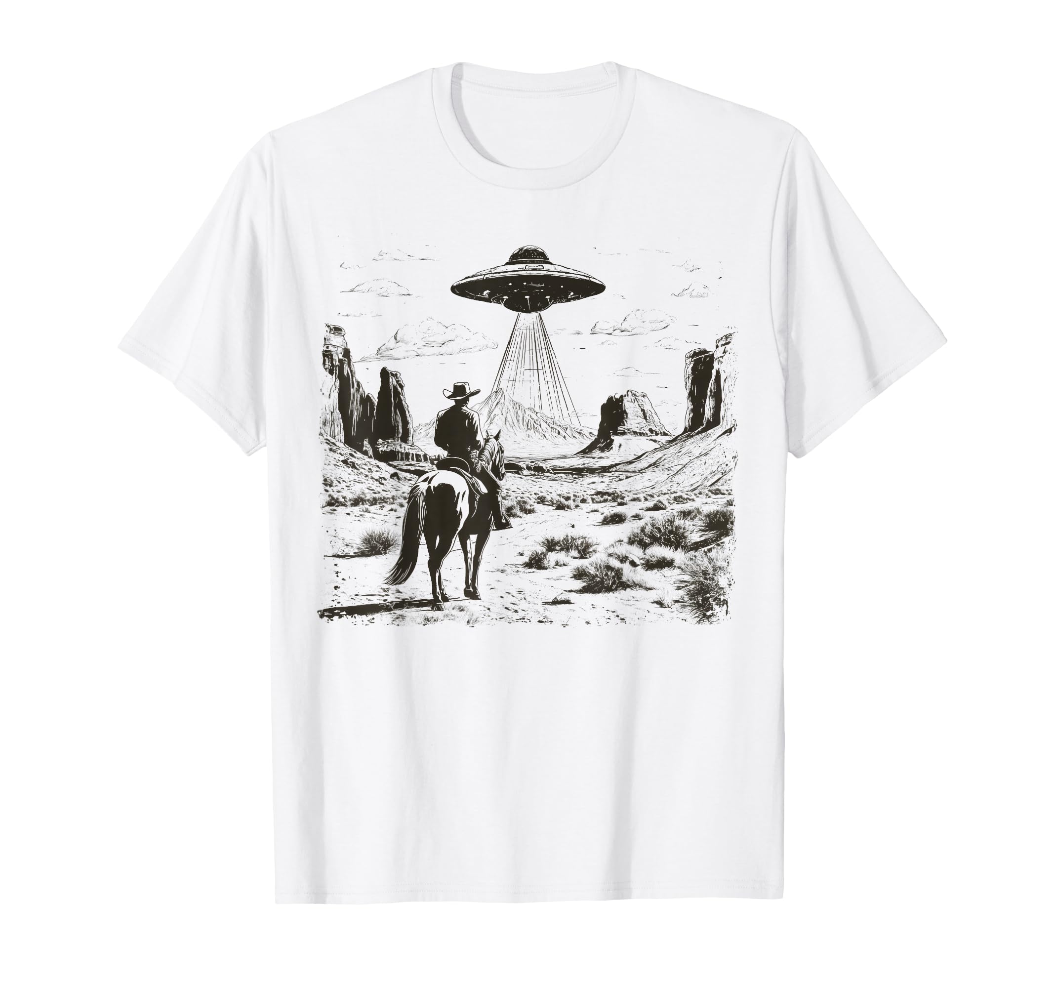 Rodeo Cowboy Western Country Space T-Shirt - Novelty Apparel for Adults - T-Shirt, Sweatshirt, Hoodie