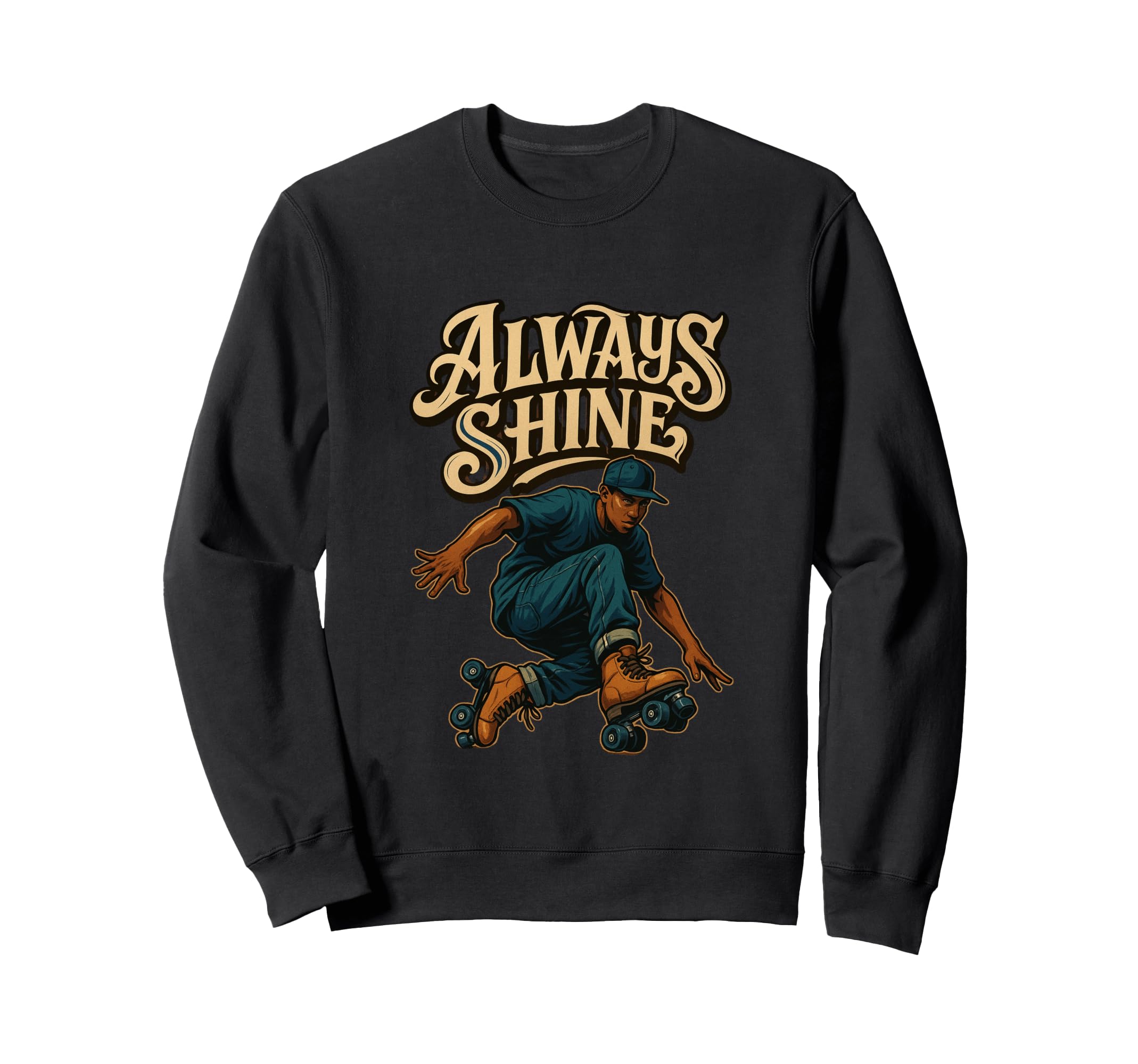 Roller Skating Kneeling Fun Jam Sweatshirt - Novelty Apparel Men Women - T-Shirt, Sweatshirt, Hoodie