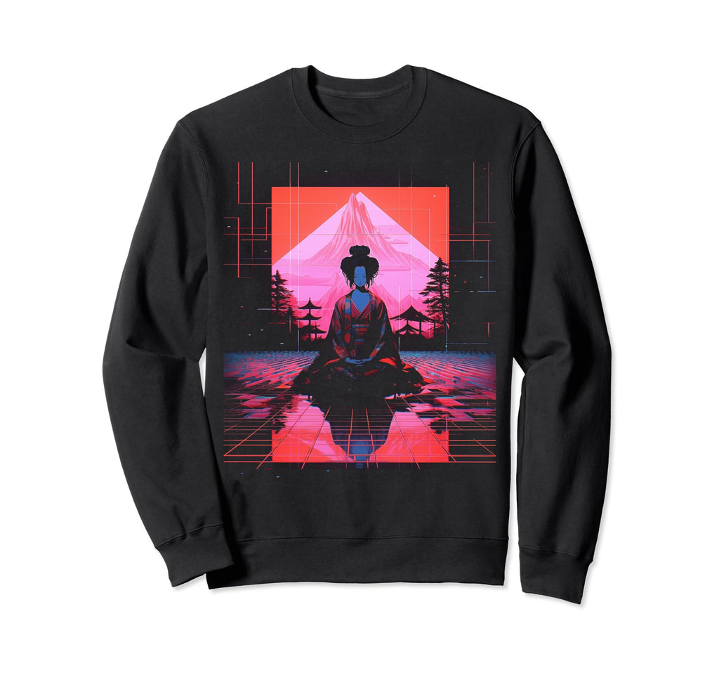 Vaporwave Geisha 80S Synthwave 20 Sweatshirt - Custom Art Print Men Women - T-Shirt, Sweatshirt, Hoodie
