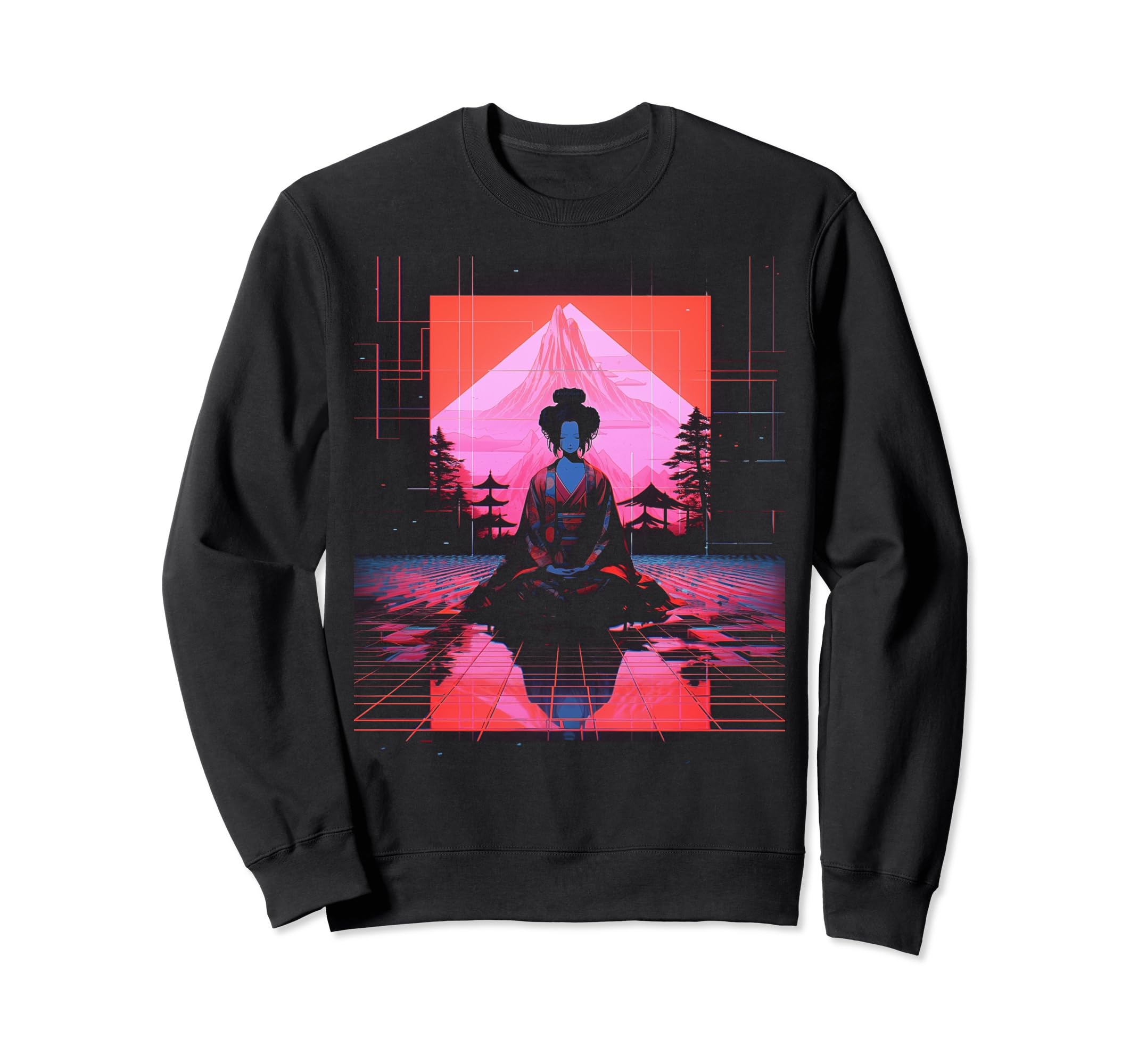 Vaporwave Geisha 80S Synthwave 20 Sweatshirt - Fun Novelty Design Men Women - T-Shirt, Sweatshirt, Hoodie