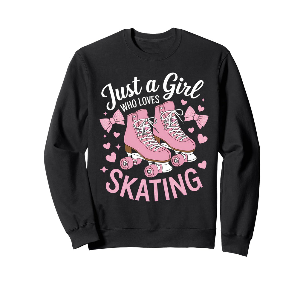 Just Who Loves Roller Skating 70S 90S Sweatshirt - Graphic Print Unisex - T-Shirt, Sweatshirt, Hoodie