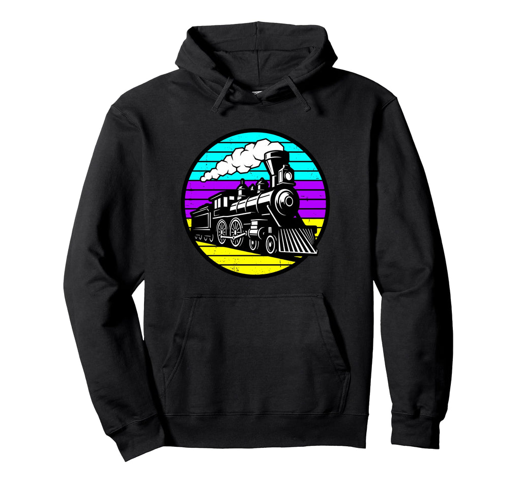 Steam Locomotive Train 80S Synthwave Hoodie - Minimalist Print Men Women - T-Shirt, Sweatshirt, Hoodie