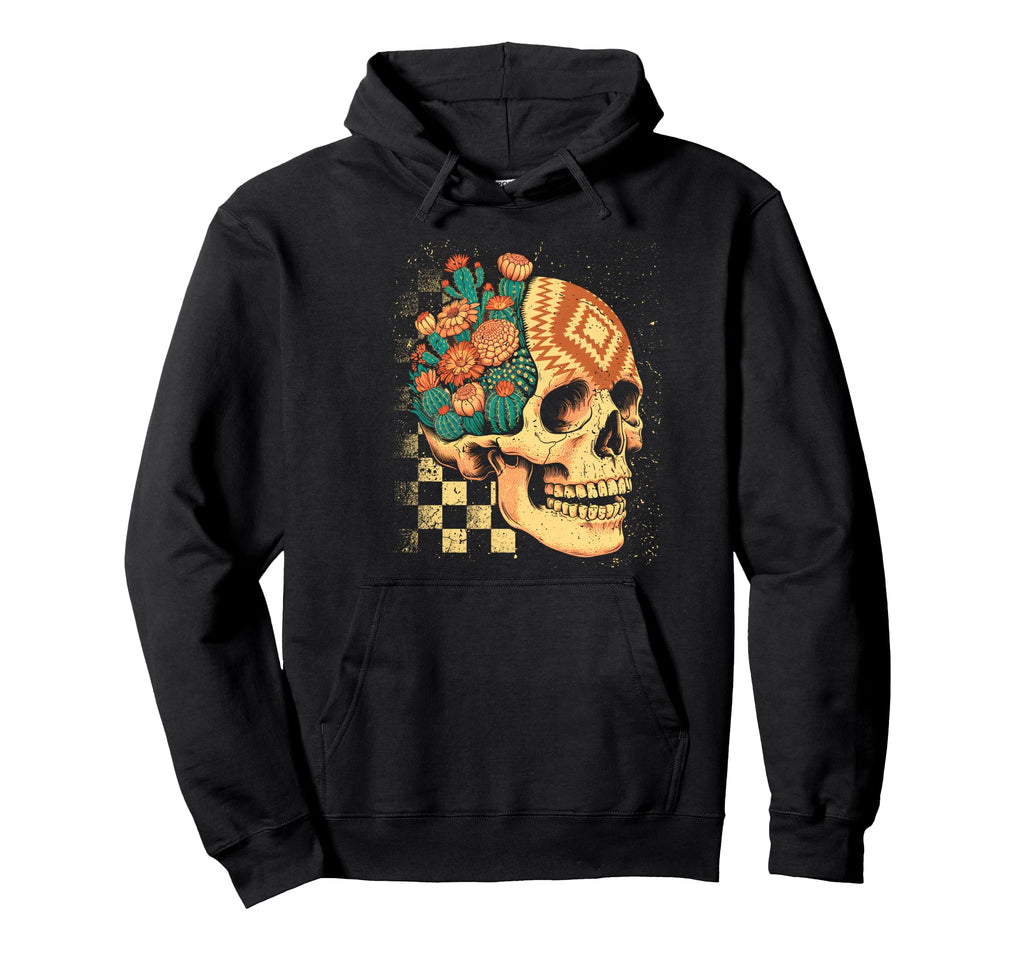Halloween Southwest Skull Cactus Hoodie - Aesthetic Graphic for Adults - T-Shirt, Sweatshirt, Hoodie