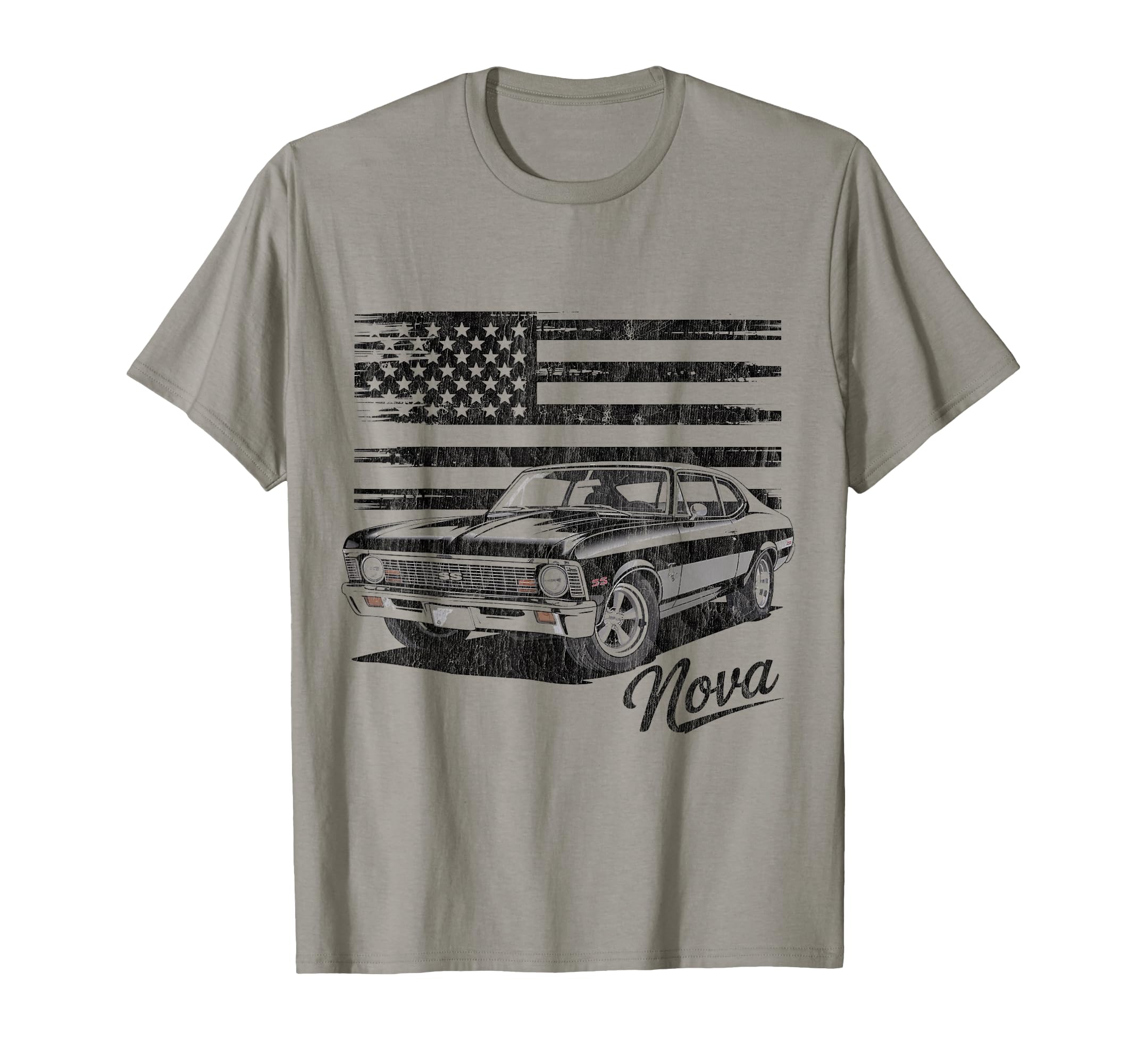 1968 1972 Muscle Car American Flag T-Shirt - Casual Everyday Wear Unisex - T-Shirt, Sweatshirt, Hoodie