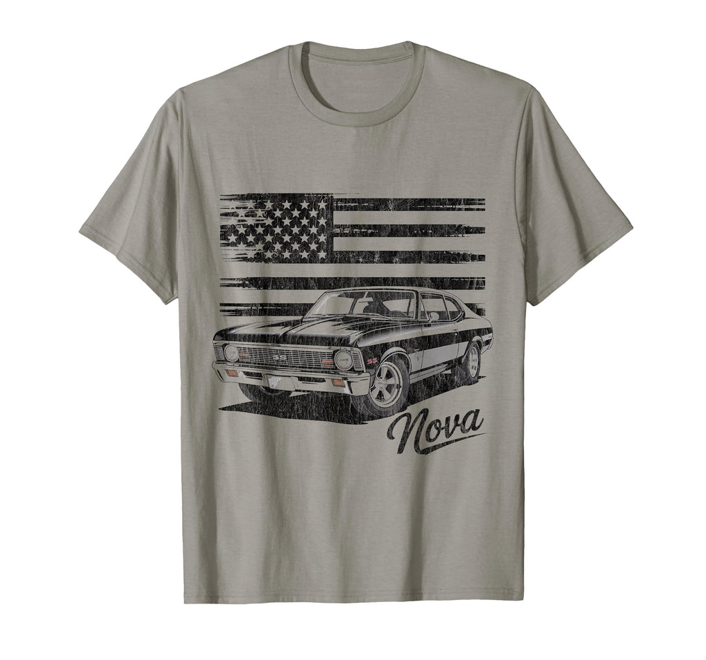 1968 1972 Muscle Car American Flag T-Shirt - Unique Graphic for Adults - T-Shirt, Sweatshirt, Hoodie