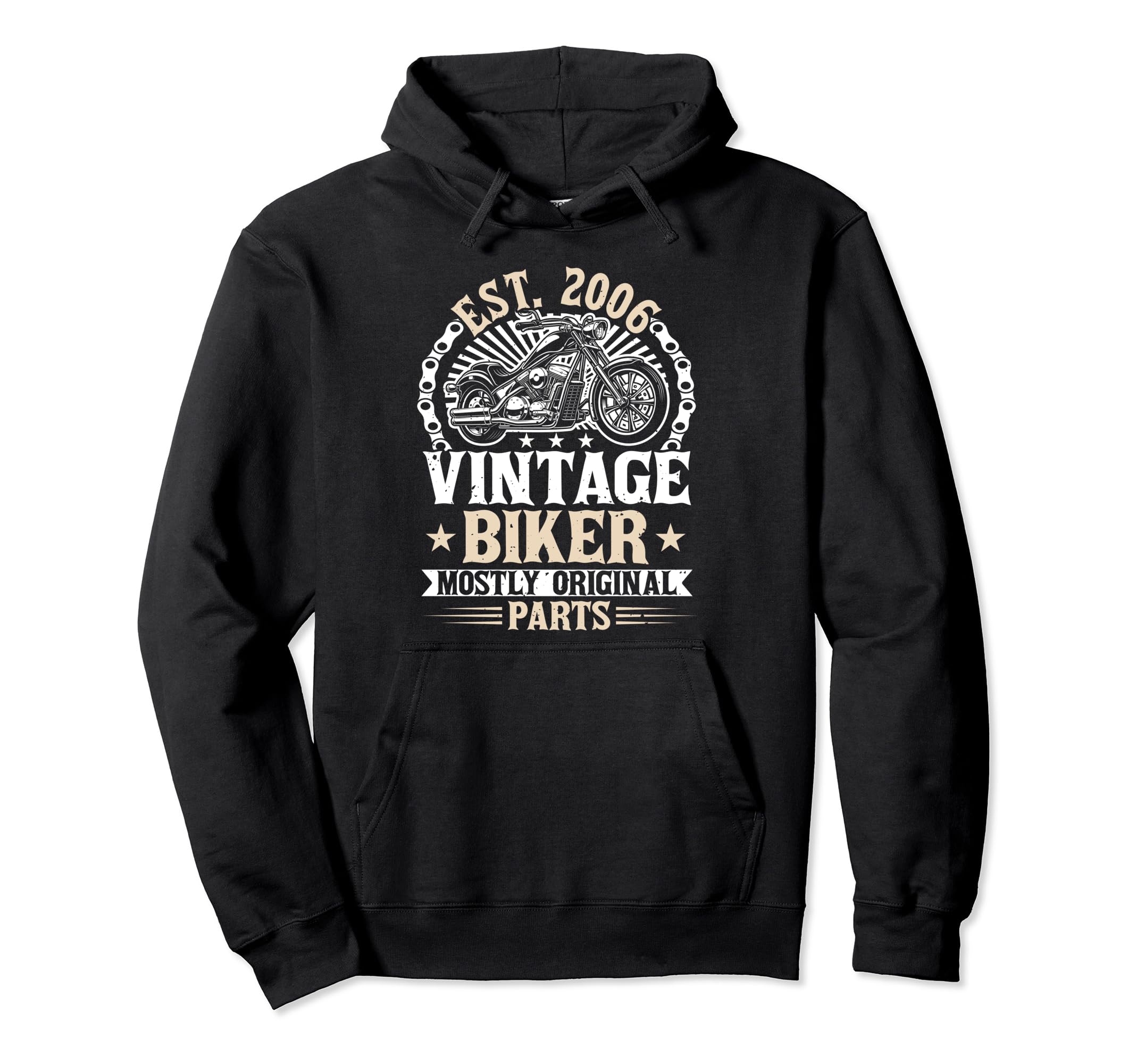 Motorcycle Biker Birthday Born 2006 Hoodie - Fun Novelty Design for Adults - T-Shirt, Sweatshirt, Hoodie