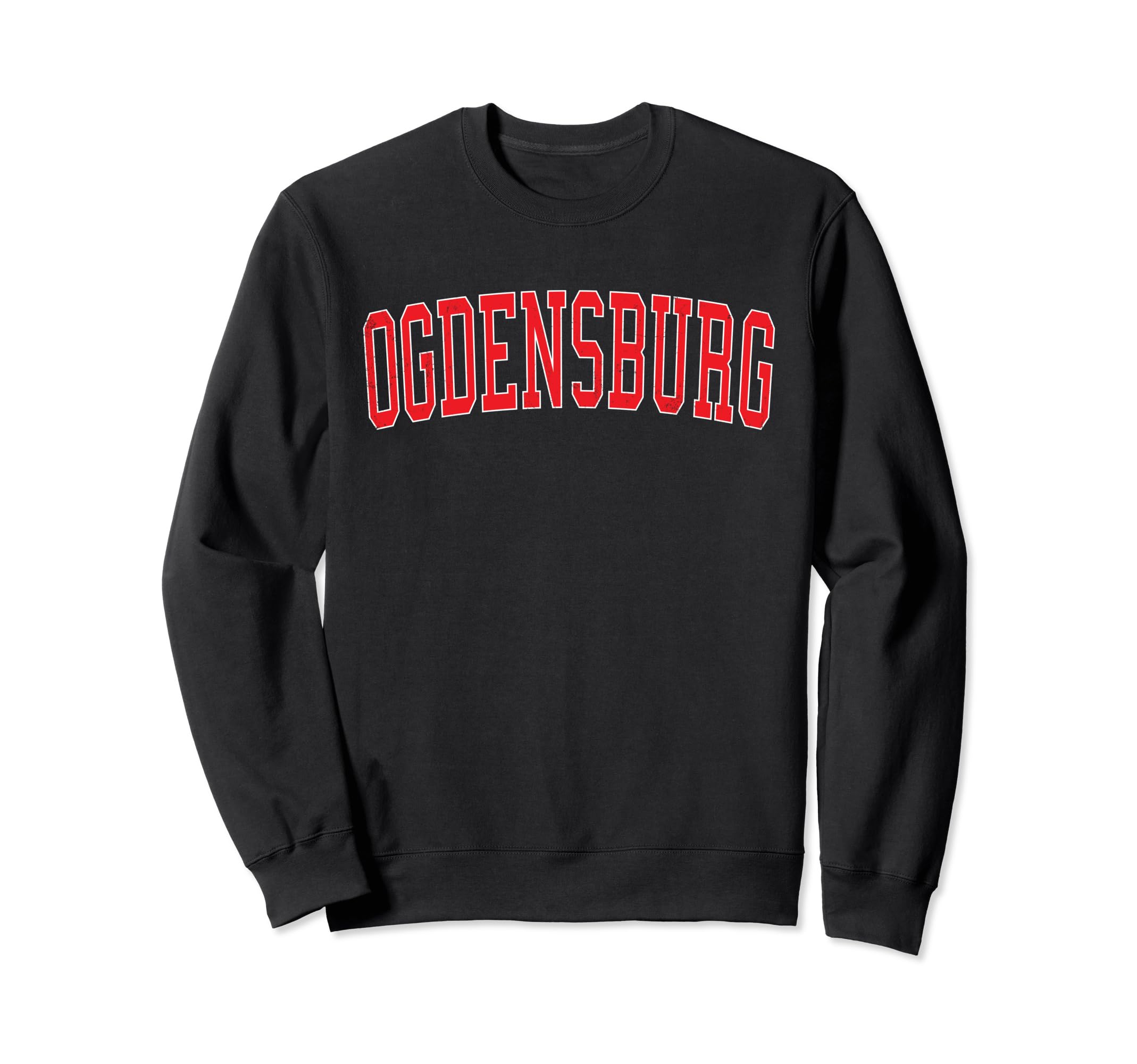Ogdensburg Ny Distressed Red Varsity Sweatshirt - Fun Novelty Design Unisex - T-Shirt, Sweatshirt, Hoodie