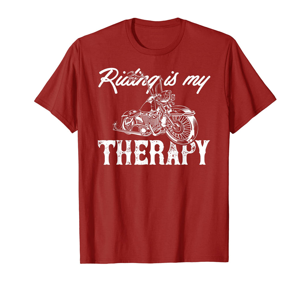 Riding Is My Therapy Motorcycle Chopper T-Shirt - Minimalist Print Unisex - T-Shirt, Sweatshirt, Hoodie