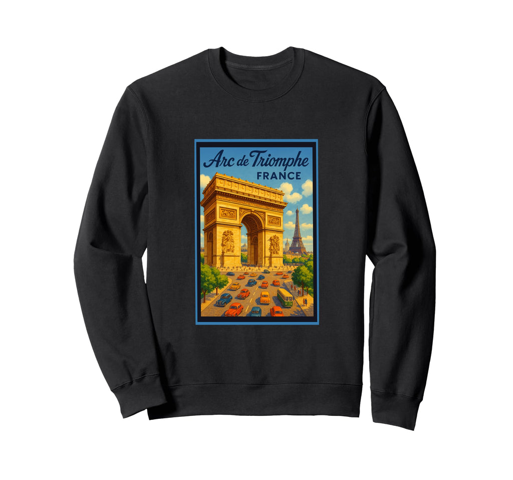 Paris France 50S Travel Tourist Sweatshirt - Fun Novelty Design Men Women - T-Shirt, Sweatshirt, Hoodie