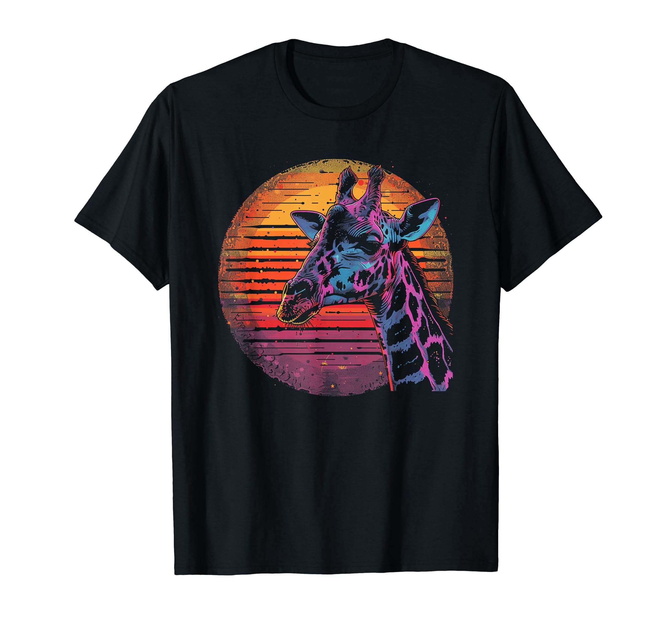 Giraffe Vaporwave Aesthetic Synthwave 80S T-Shirt - Graphic Print Unisex - T-Shirt, Sweatshirt, Hoodie