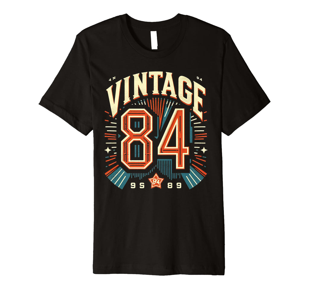1984 Birthday 84 Born 1984 Typography T-Shirt - Custom Art Print for Adults - T-Shirt, Sweatshirt, Hoodie