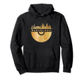 Vinyl Record Player Disco Music Skyline Hoodie - Novelty Apparel Men Women - T-Shirt, Sweatshirt, Hoodie