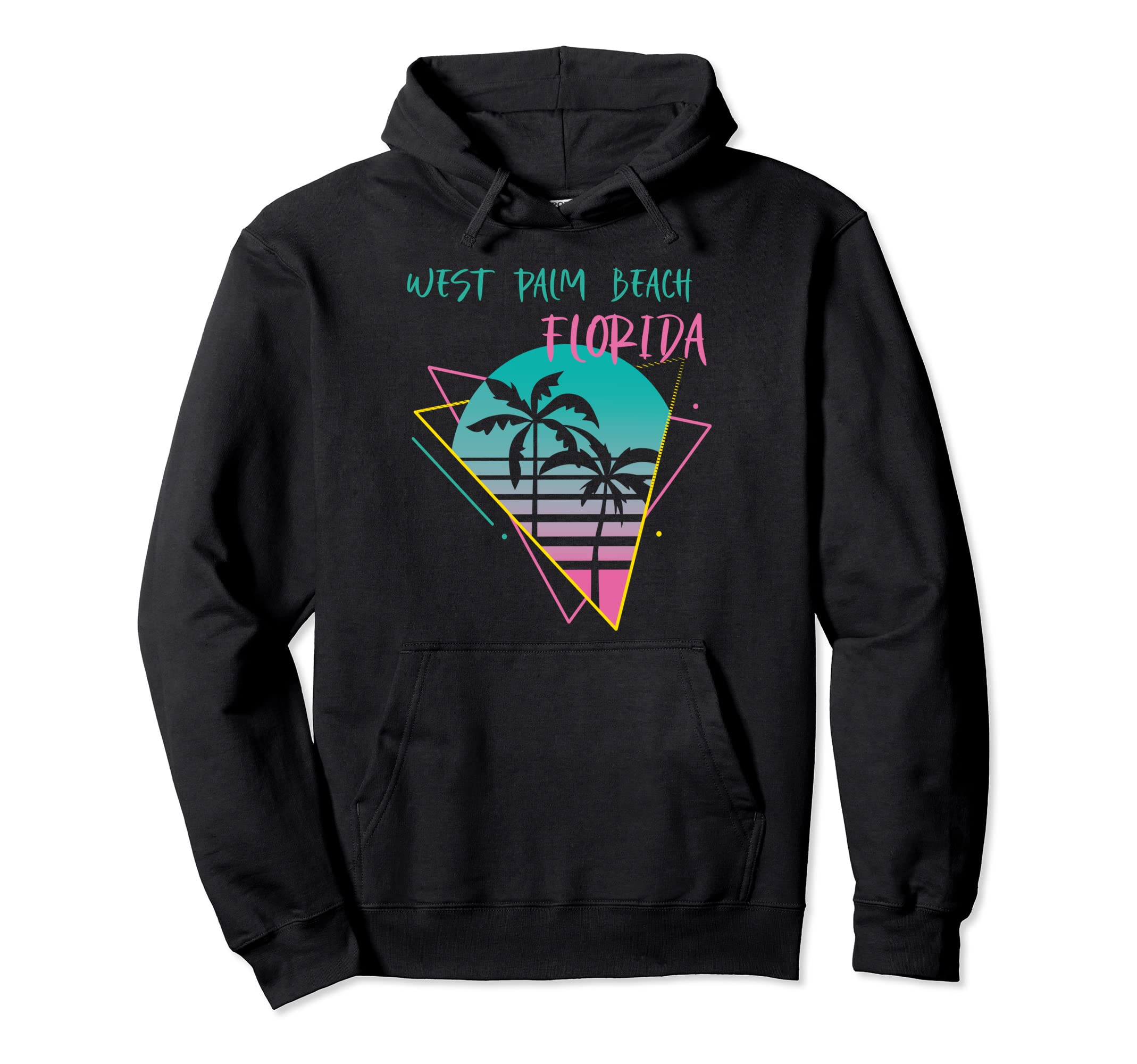 West Palm Beach Florida Palm Trees Ocean Hoodie - Unique Graphic Unisex - T-Shirt, Sweatshirt, Hoodie