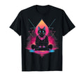 Synthwave Cat Samurai Mediation T-Shirt - Minimalist Print Men Women - T-Shirt, Sweatshirt, Hoodie