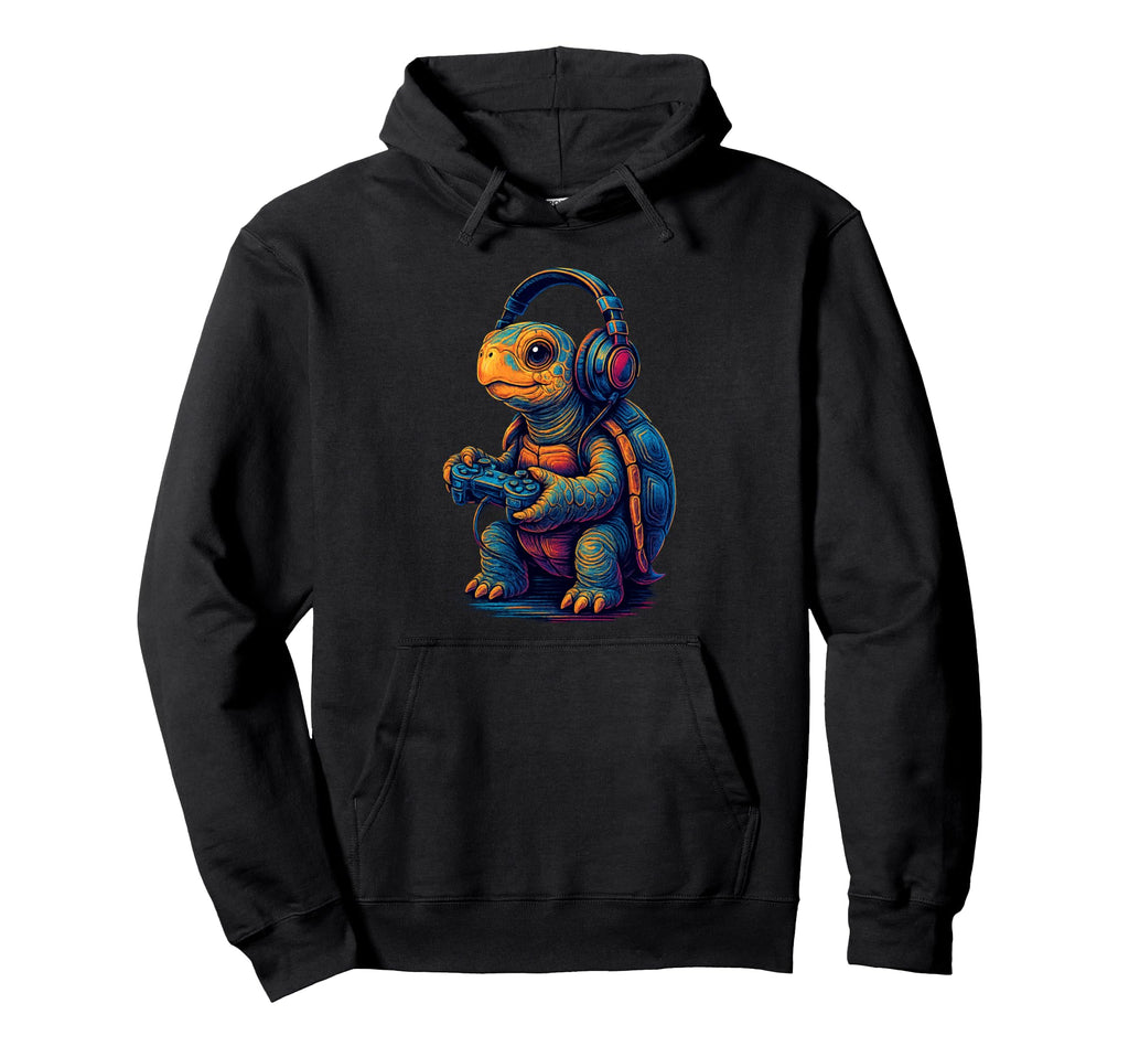 Tortoise Gamer Gaming Animal Lover Hoodie - Trendy Graphic for Adults - T-Shirt, Sweatshirt, Hoodie