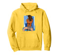 Cartoon Sitting Shy Pose Illustration Hoodie - Novelty Apparel for Adults - T-Shirt, Sweatshirt, Hoodie