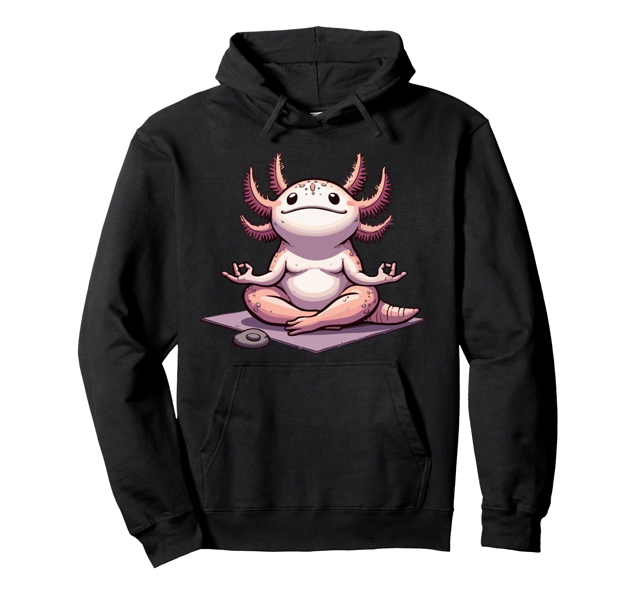 Meditation Axolotl Yoga Pose Relaxing Hoodie - Custom Art Print Men Women - T-Shirt, Sweatshirt, Hoodie