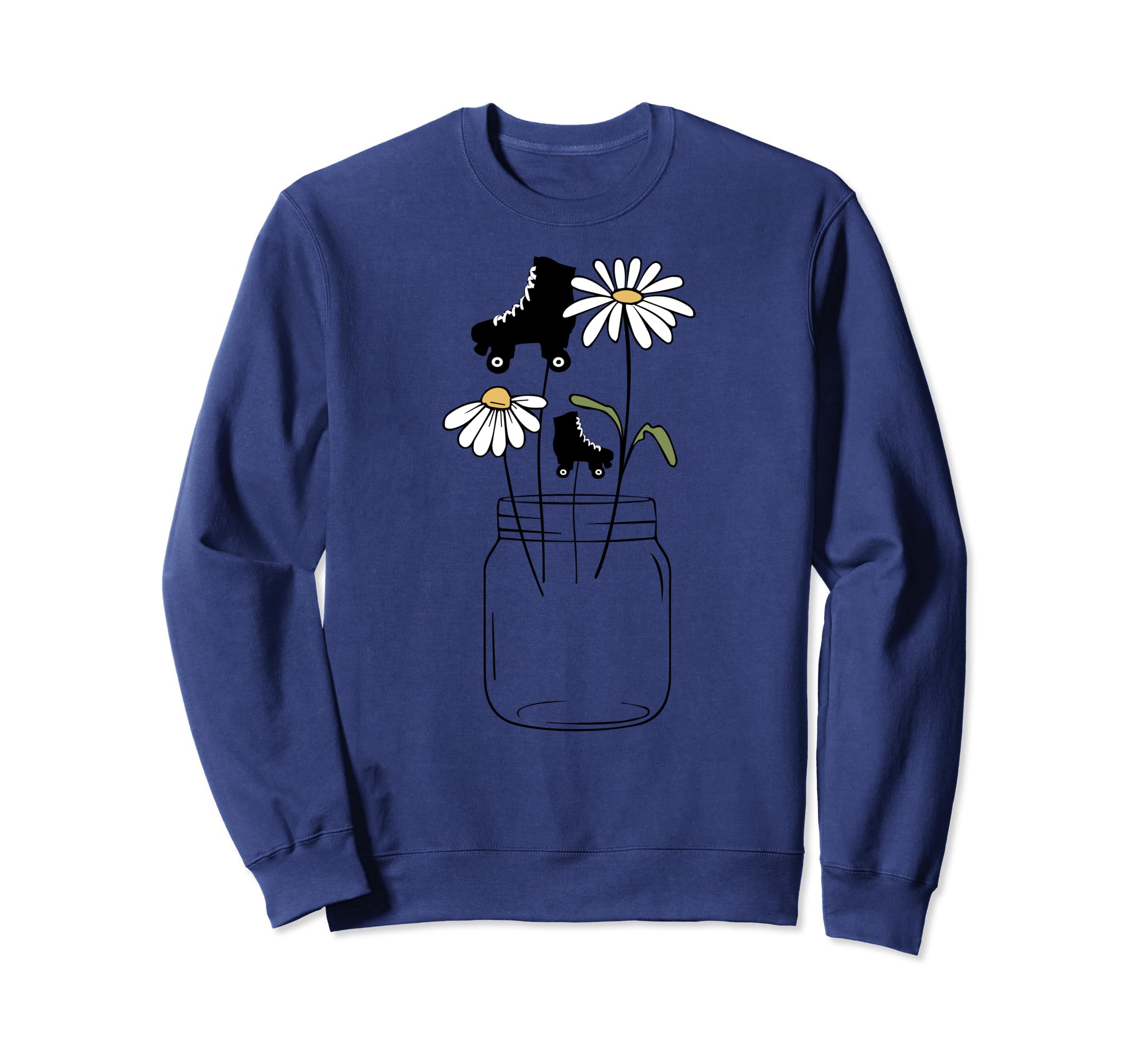 Roller Skate Flower Floral Roller Sweatshirt - Trendy Graphic Men Women - T-Shirt, Sweatshirt, Hoodie