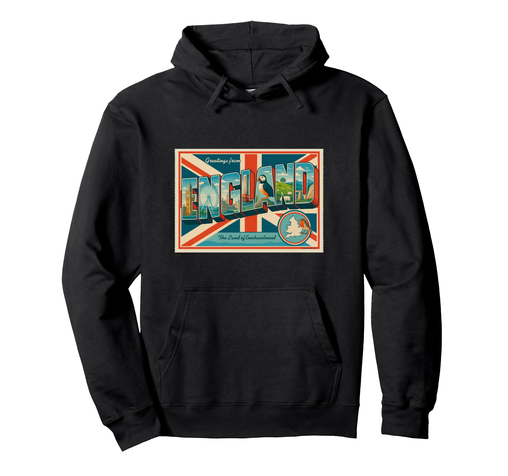 England Letters 50S Travel Art Hoodie - Unique Graphic Men Women - T-Shirt, Sweatshirt, Hoodie