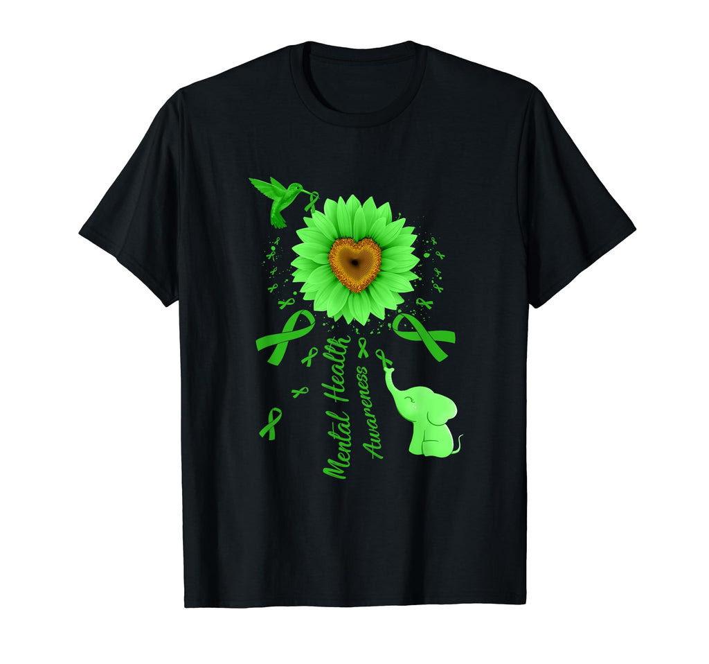 Sunflower Hummingbird Elephant Mental T-Shirt - Streetwear Style Unisex - T-Shirt, Sweatshirt, Hoodie