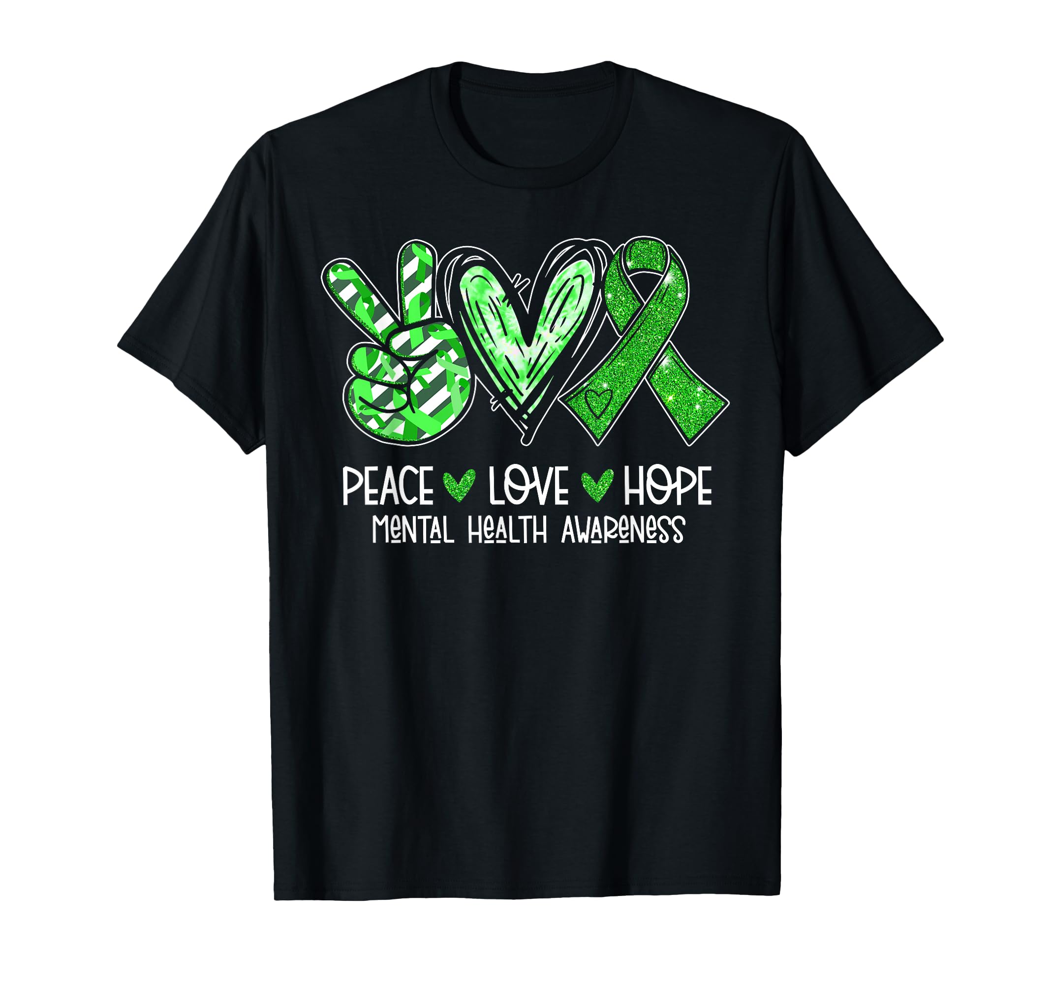 Peace Love Hope Mental Health Awareness T-Shirt - Aesthetic Graphic Unisex - T-Shirt, Sweatshirt, Hoodie