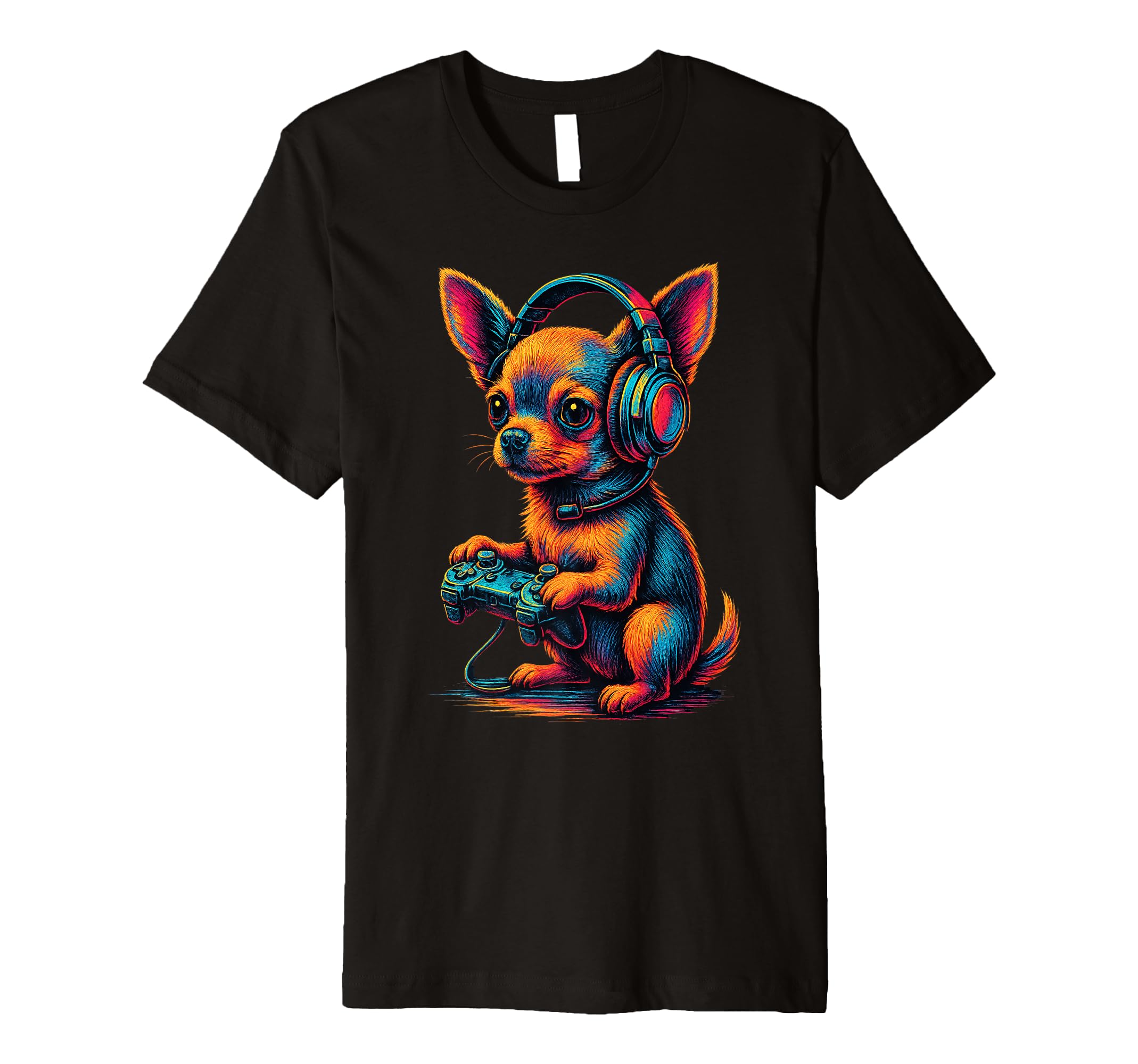 Chihuahua Gamer Gaming Dog Lover T-Shirt - Unique Graphic Men Women - T-Shirt, Sweatshirt, Hoodie