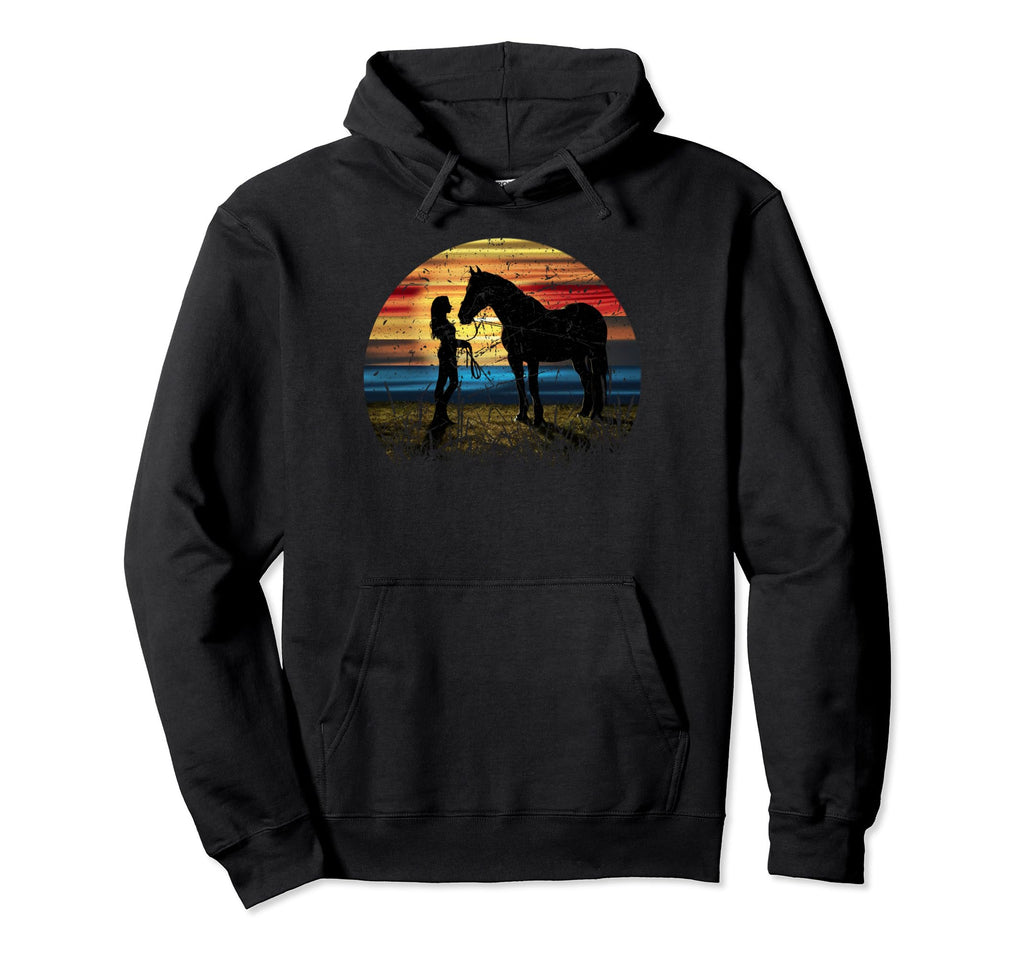 Halter Horse Sunset Western Cowgirl Hoodie - Custom Art Print for Adults - T-Shirt, Sweatshirt, Hoodie